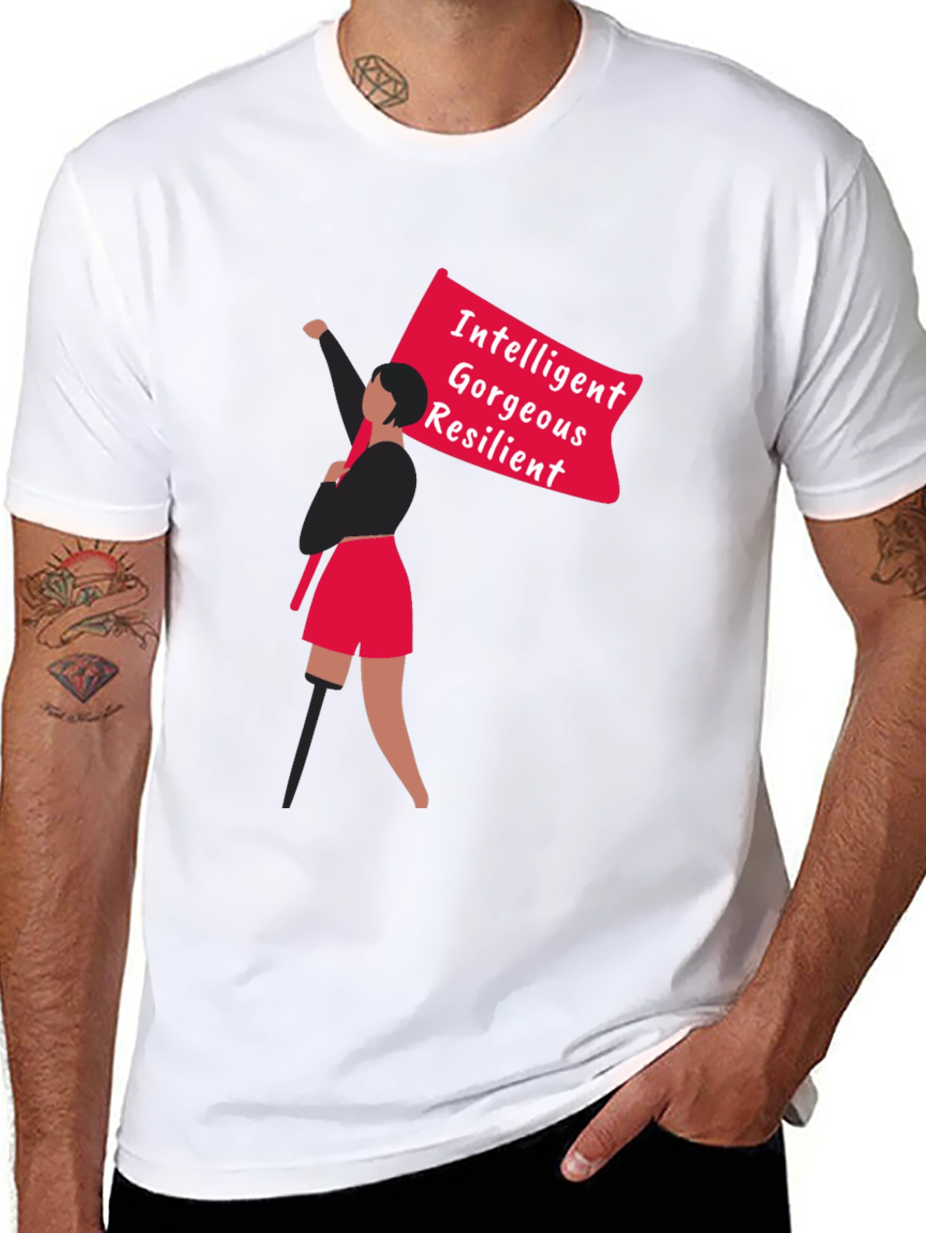 Empowered Graphic Tee - Intelligent Gorgeous Resilient