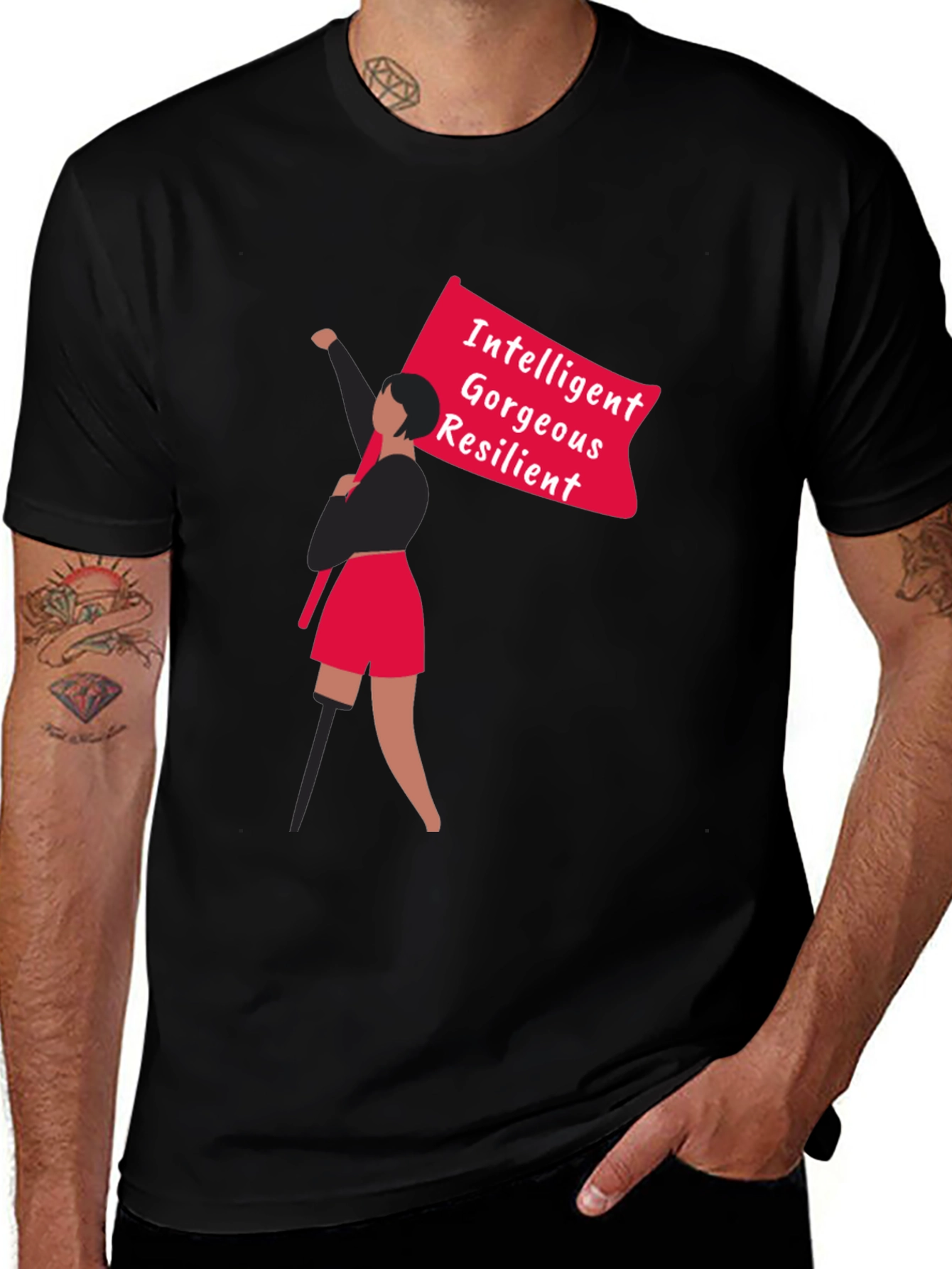 Empowered Graphic Tee - Intelligent Gorgeous Resilient