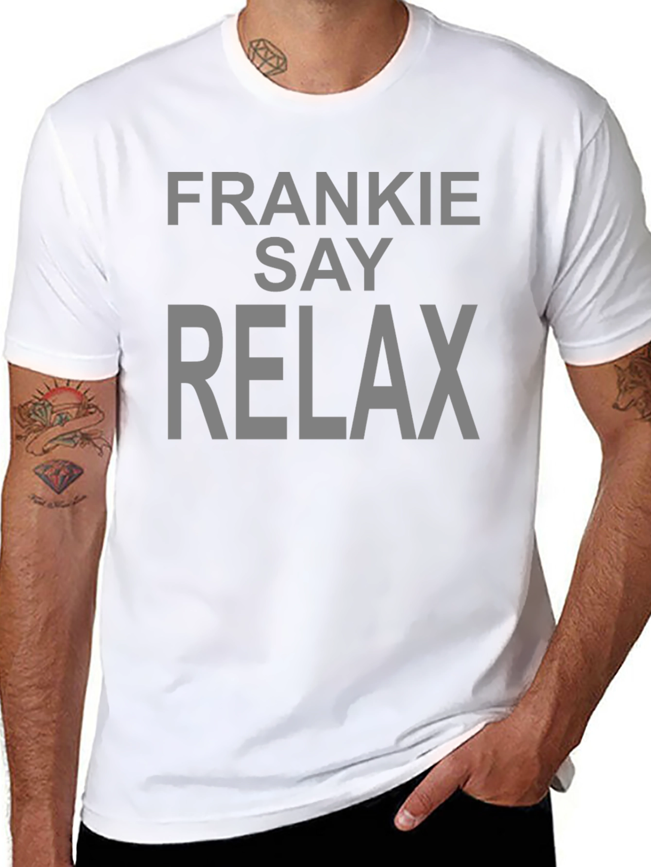 Frankie Say Relax Graphic Tee - Black Cotton T-Shirt