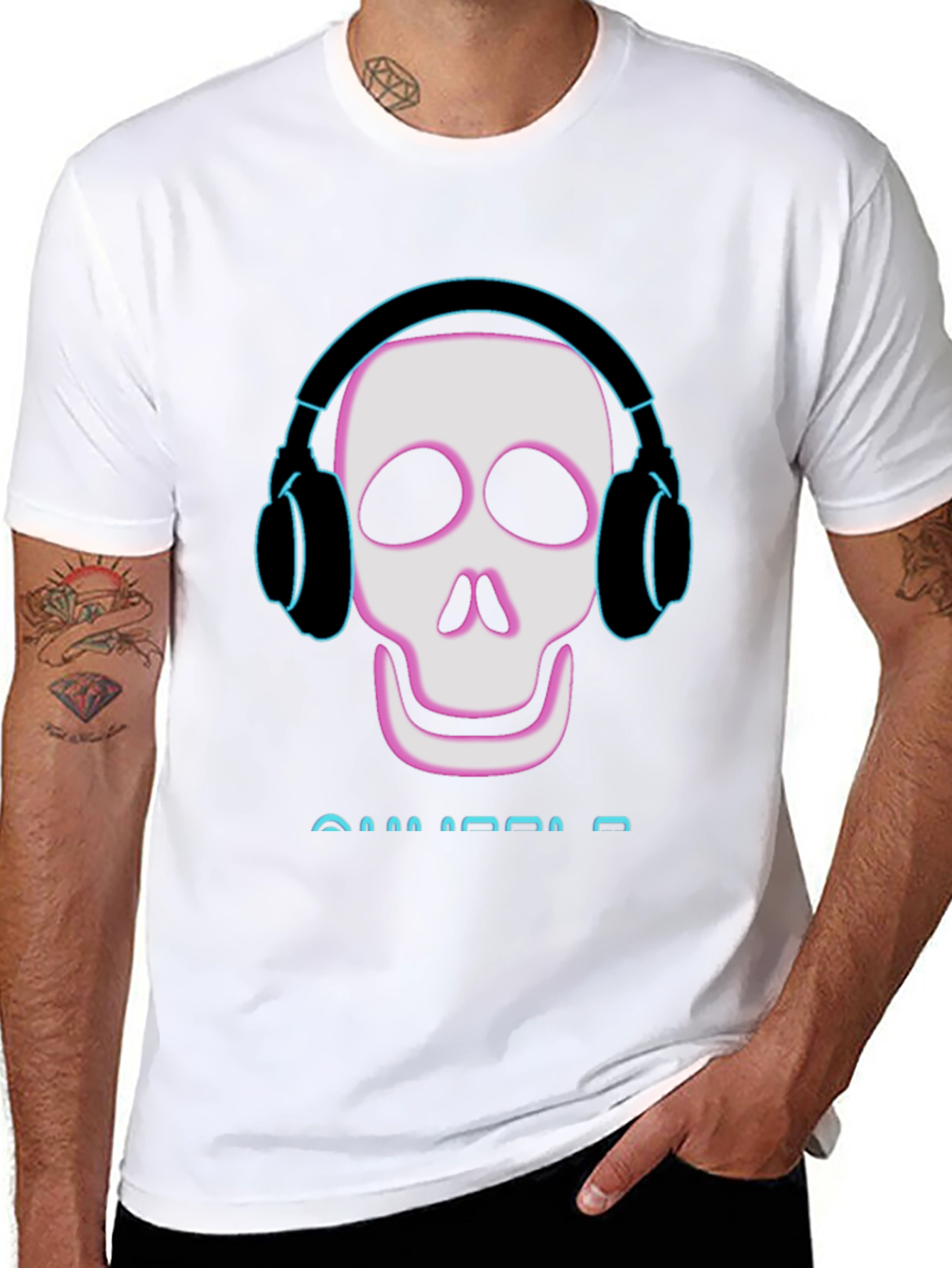 Skull With Headphones Graphic Tee