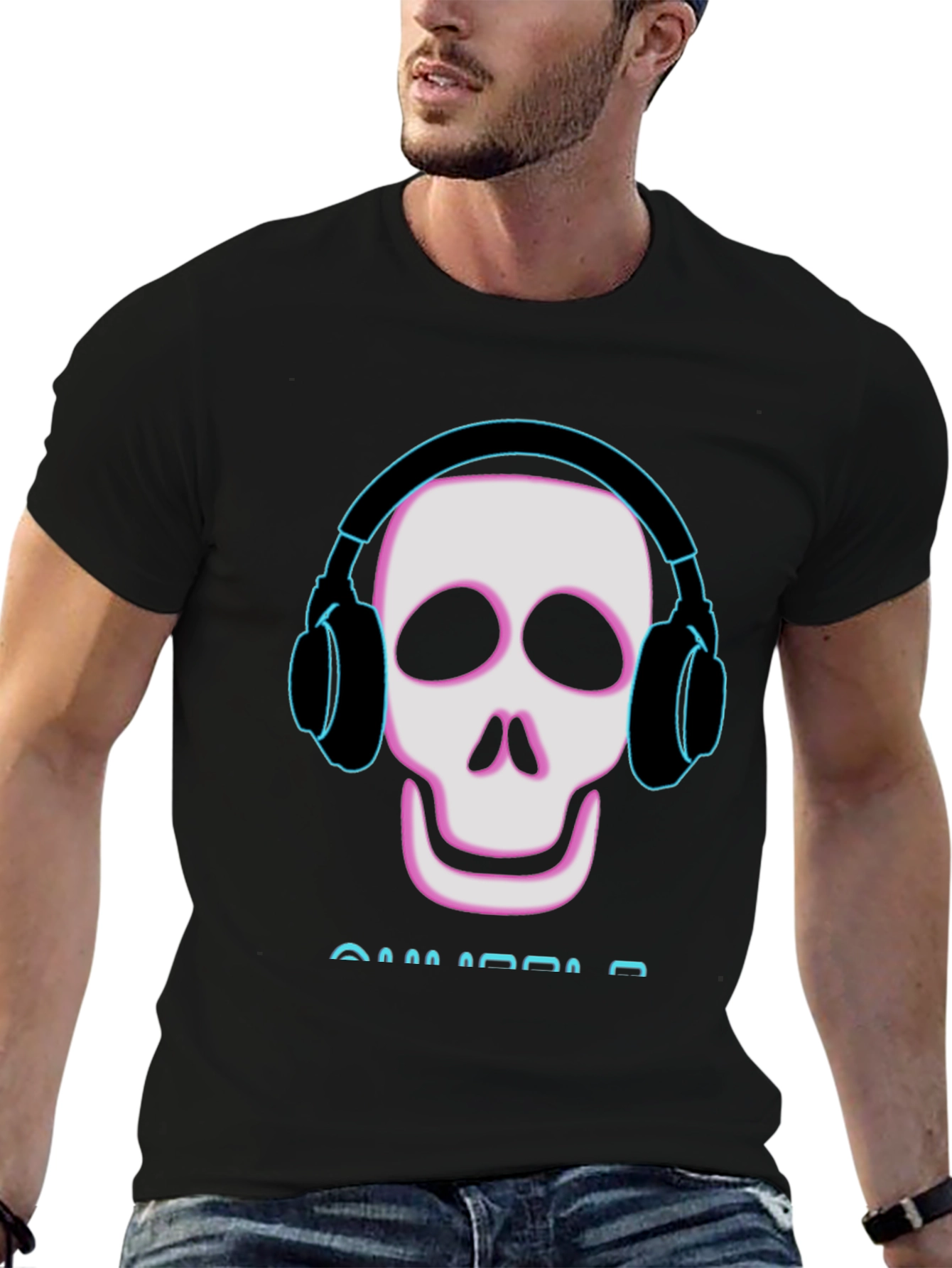 Skull With Headphones Graphic Tee