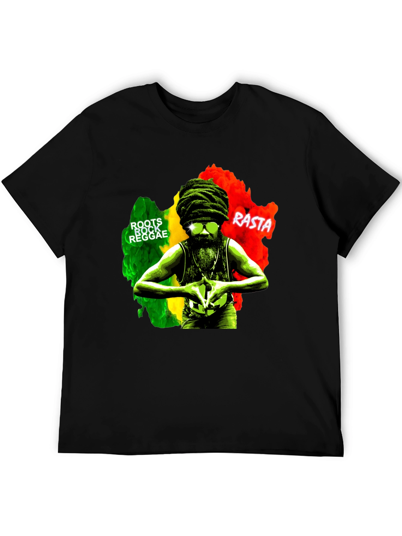 Rasta Roots Reggae T-Shirt - Black