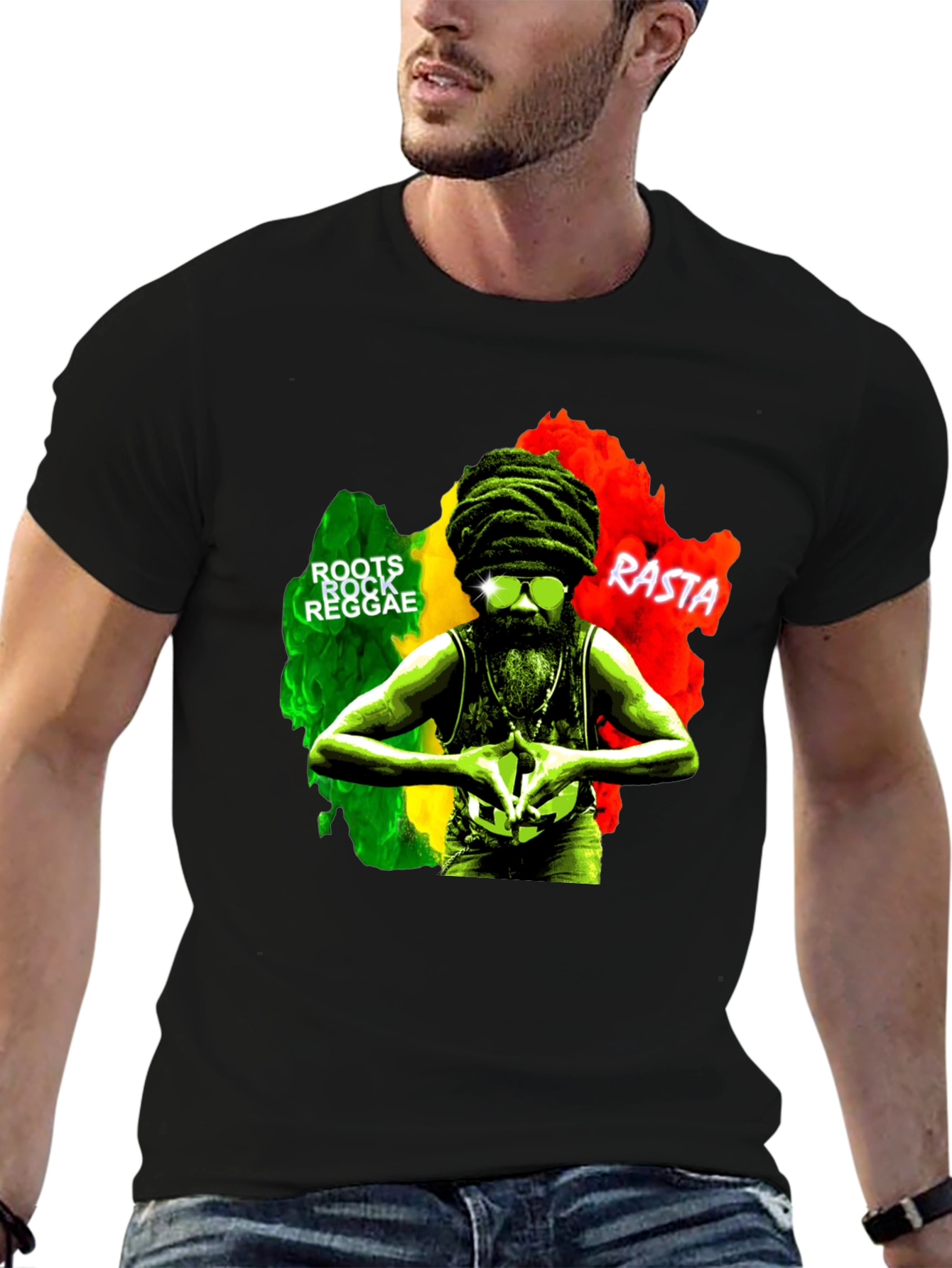 Rasta Roots Reggae T-Shirt - Black