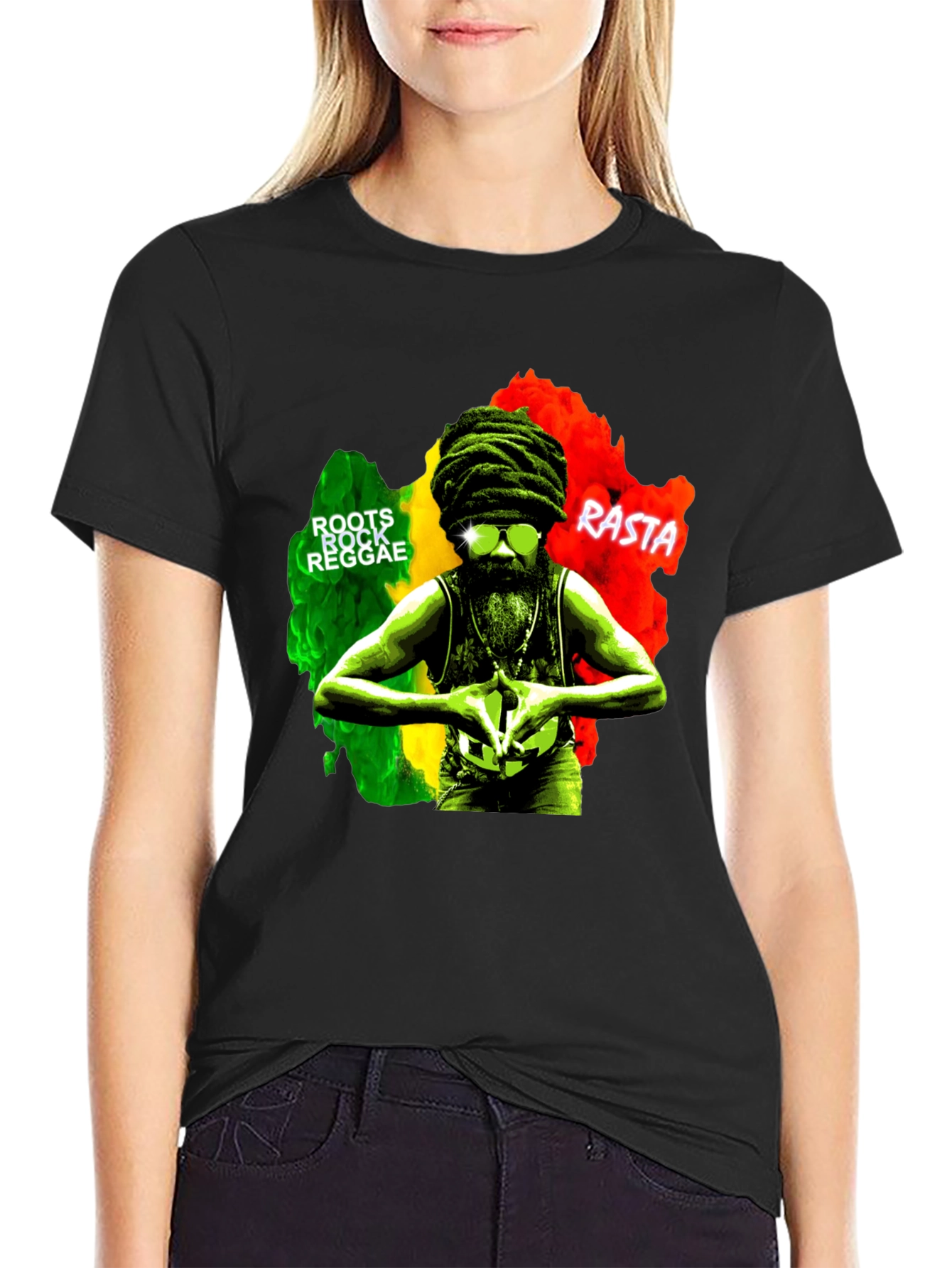 Rasta Roots Reggae T-Shirt - Black