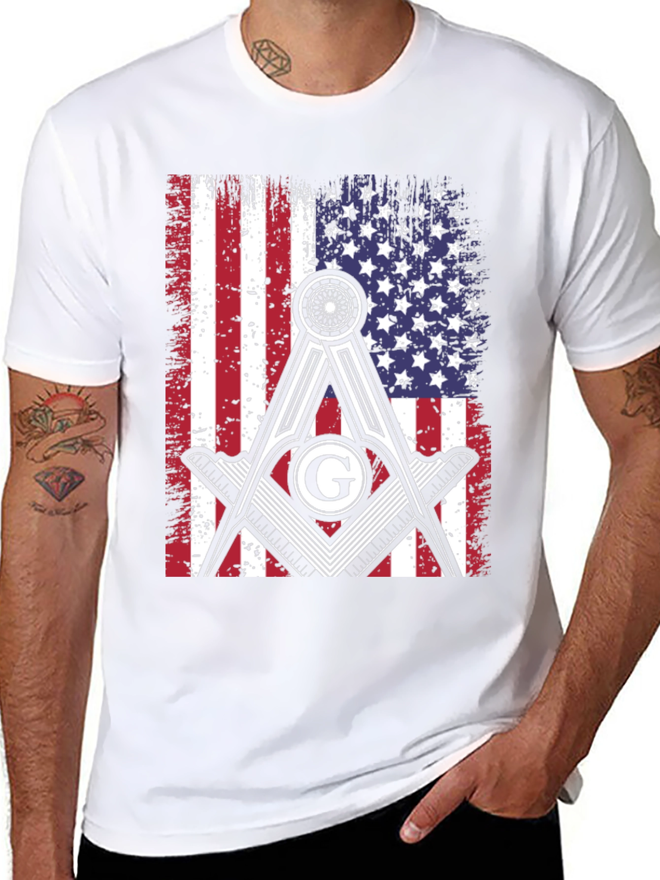 Masonic USA Flag T-Shirt