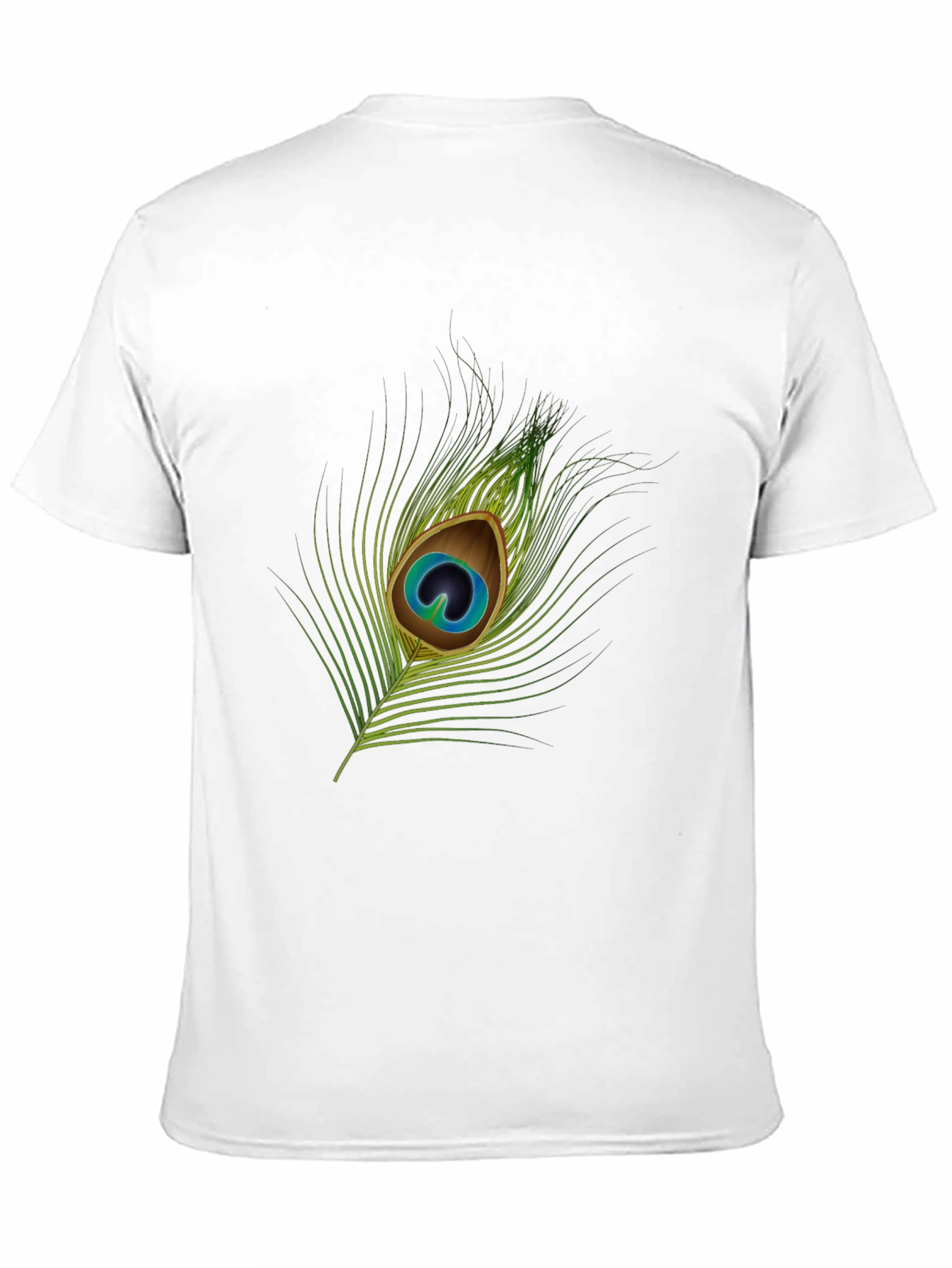Peacock Feather Graphic Tee - Stylish Black T-Shirt