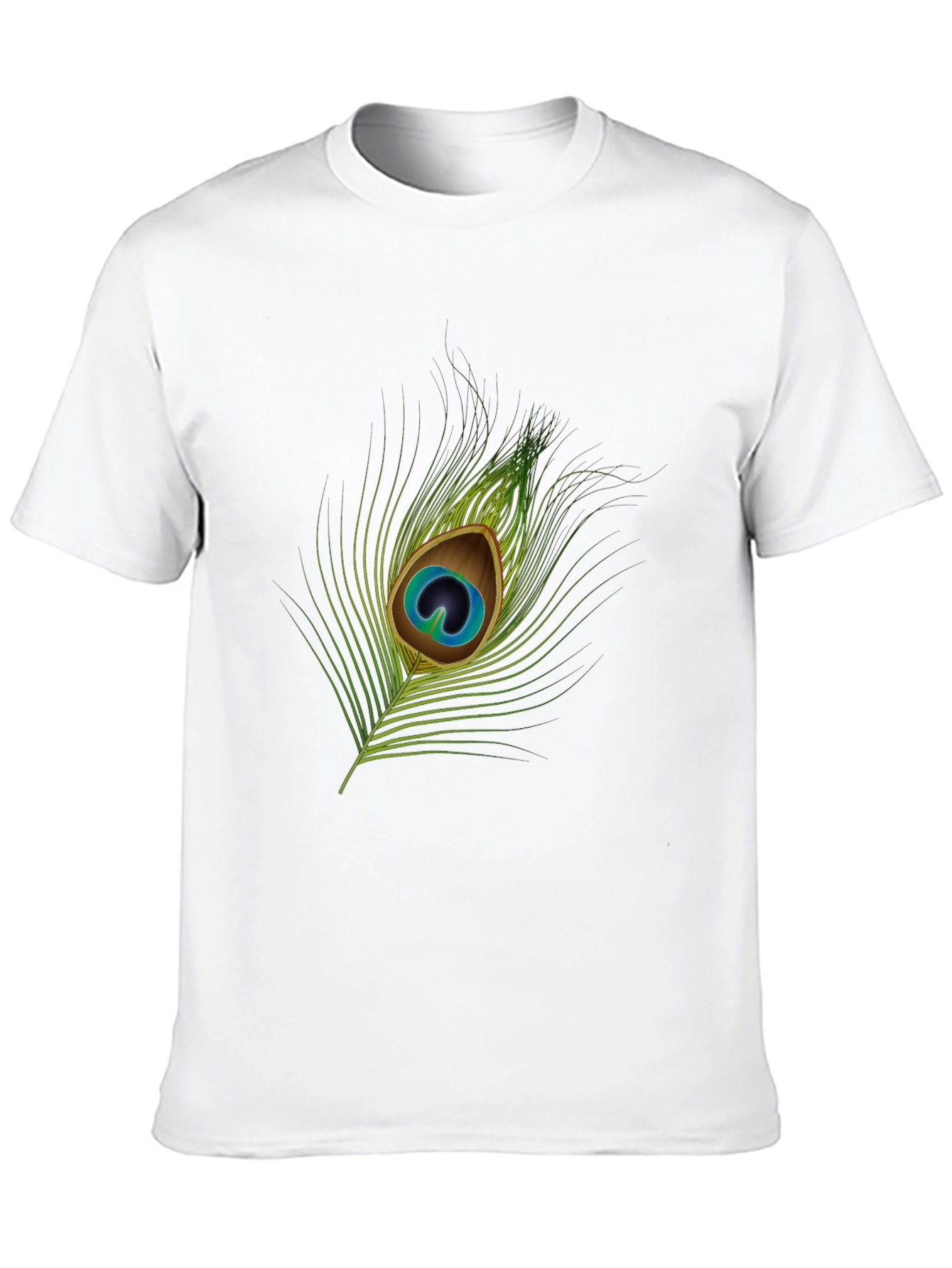 Peacock Feather Graphic Tee - Stylish Black T-Shirt