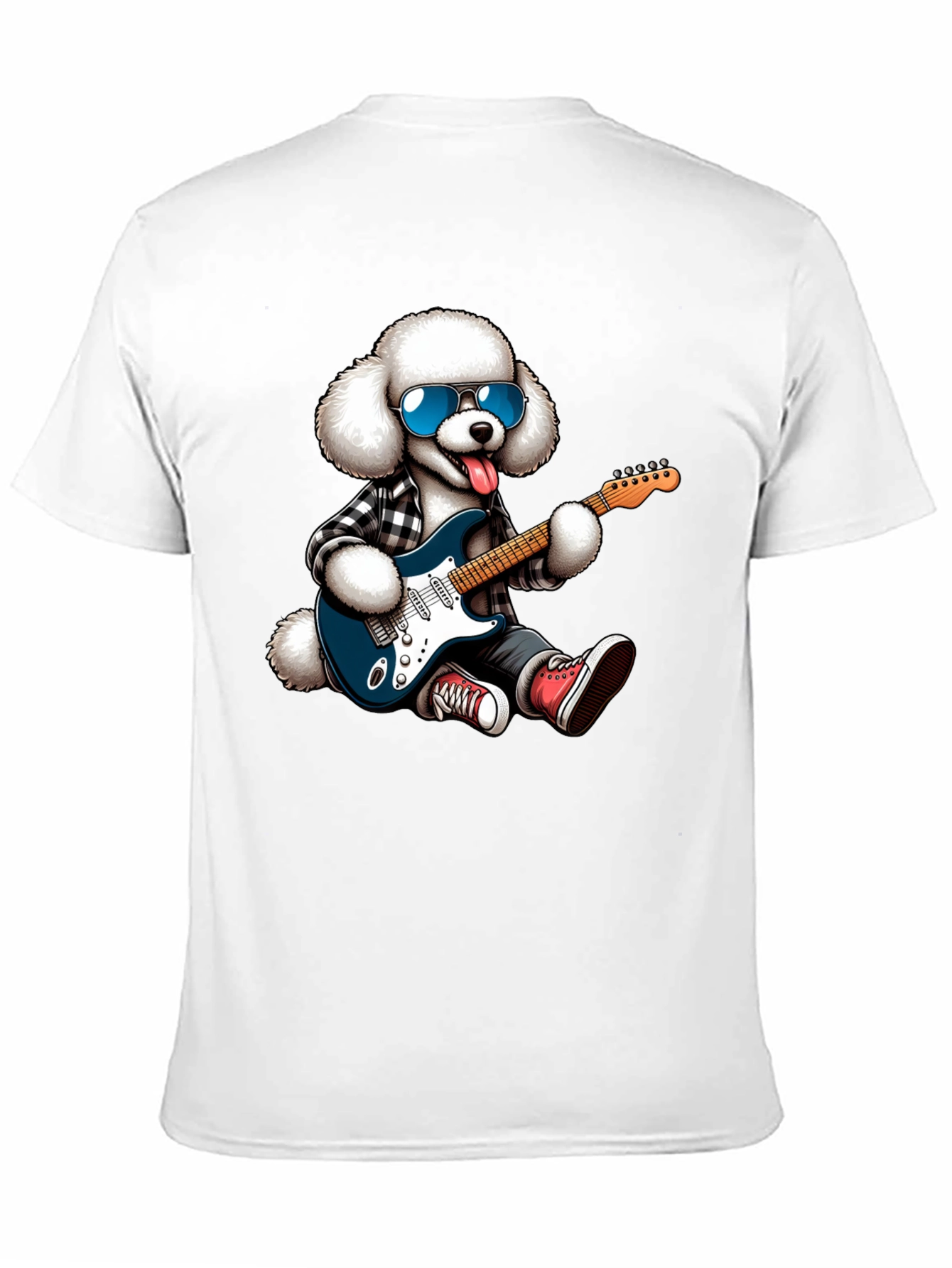 Cool Poodle Guitarist Graphic Tee