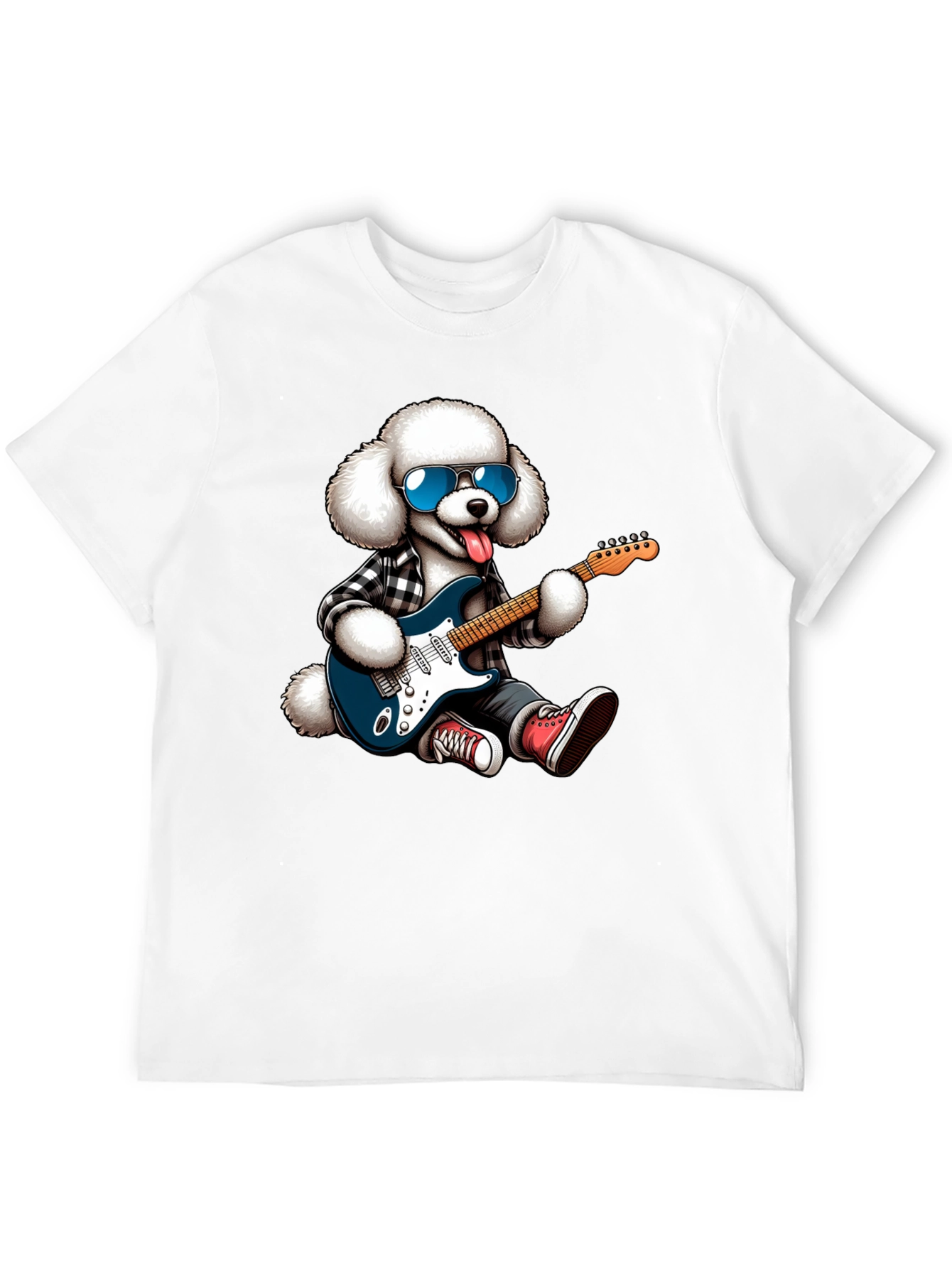 Cool Poodle Guitarist Graphic Tee
