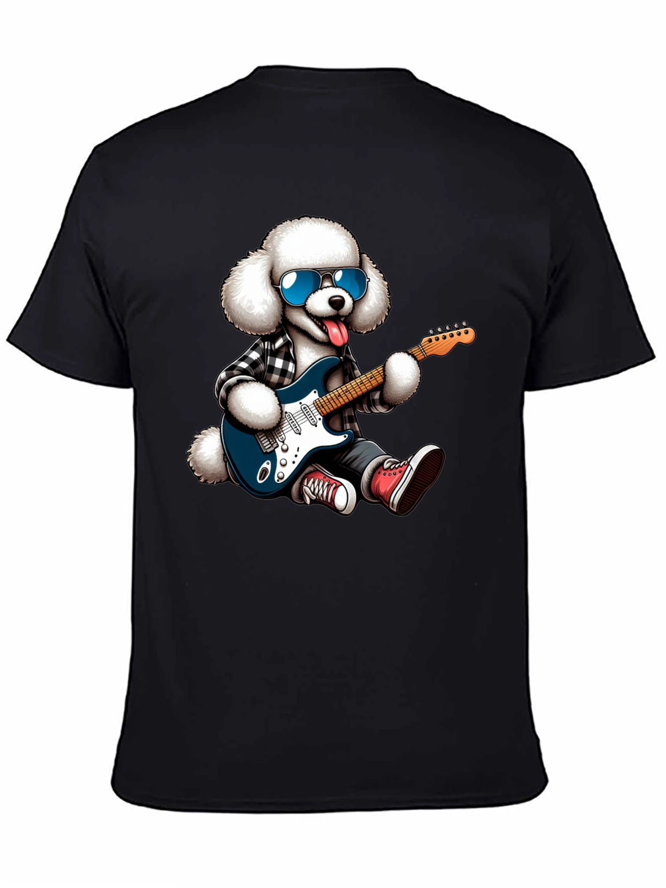 Cool Poodle Guitarist Graphic Tee