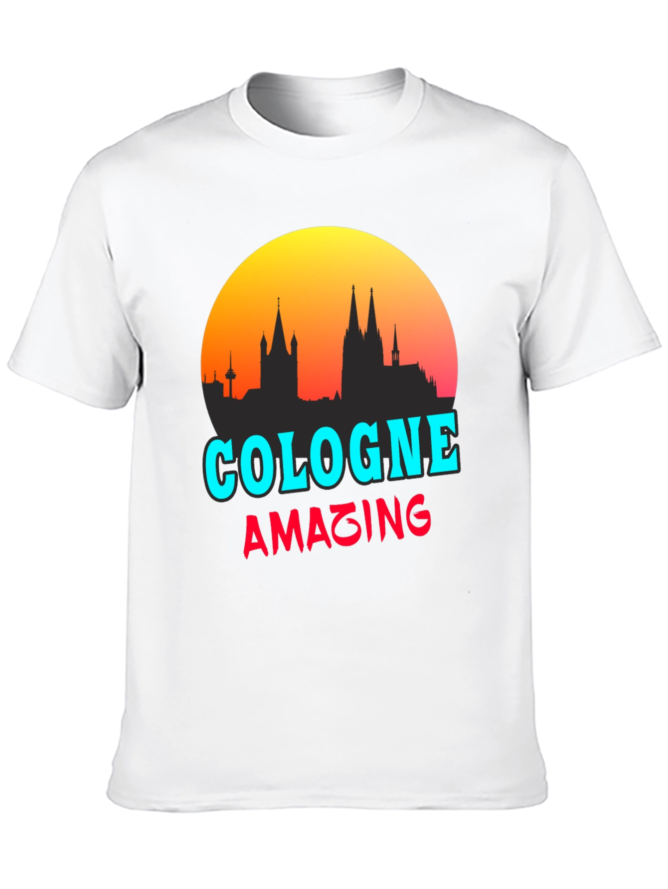 Cologne Amazing City Skyline Graphic Tee - Black