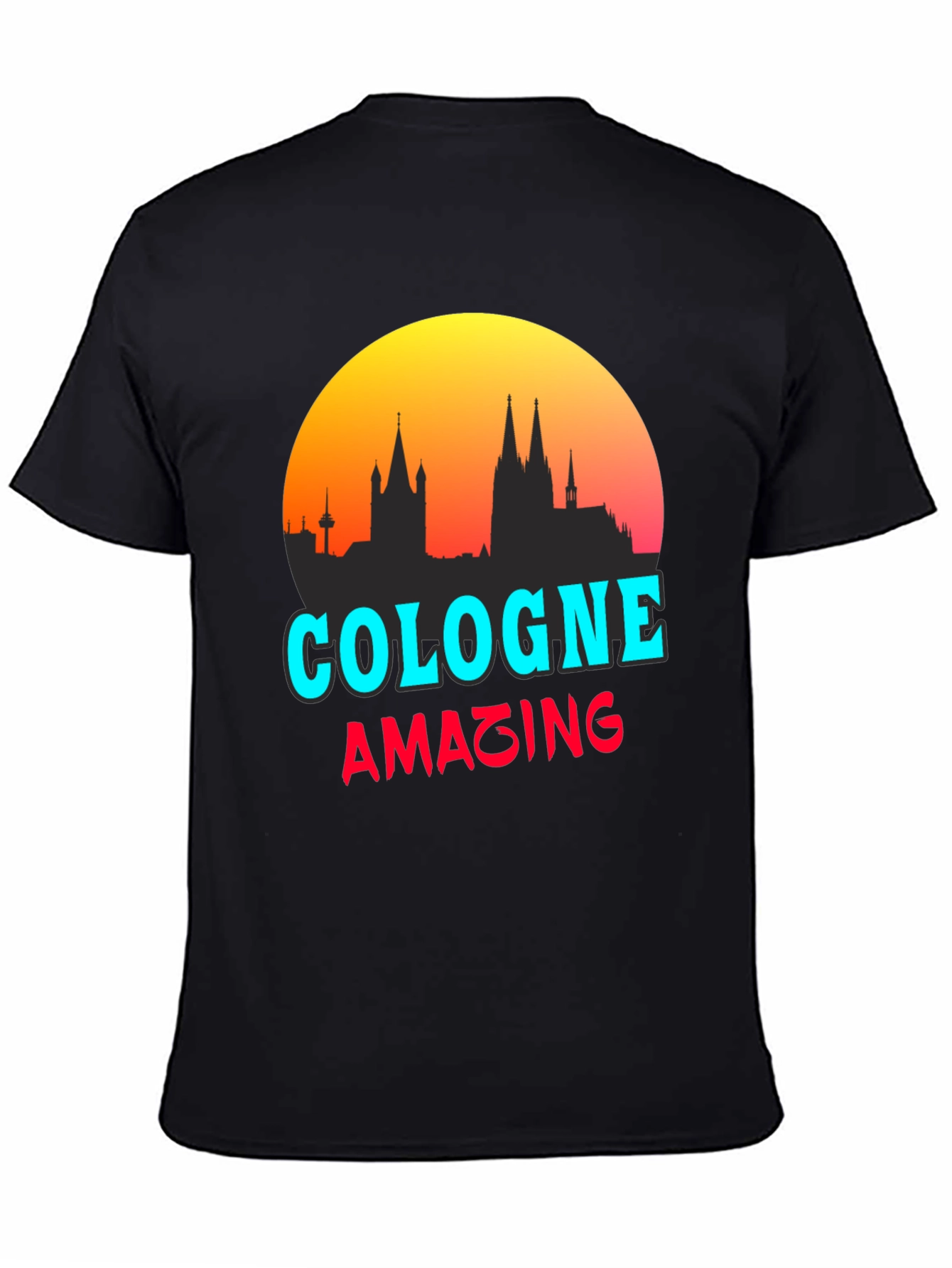 Cologne Amazing City Skyline Graphic Tee - Black