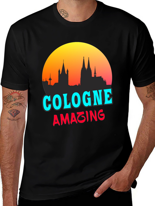 Cologne Amazing City Skyline Graphic Tee - Black