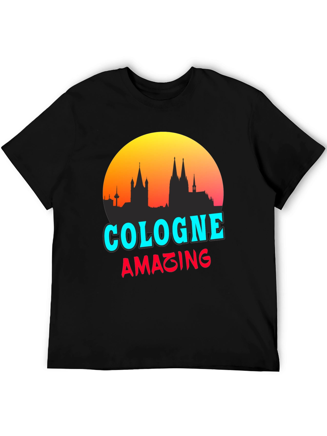 Cologne Amazing City Skyline Graphic Tee - Black