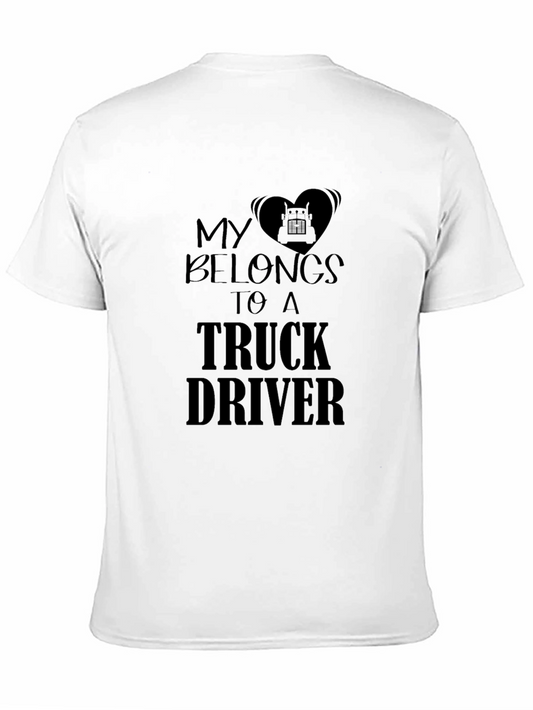 My Heart Truck Driver T-Shirt - Black