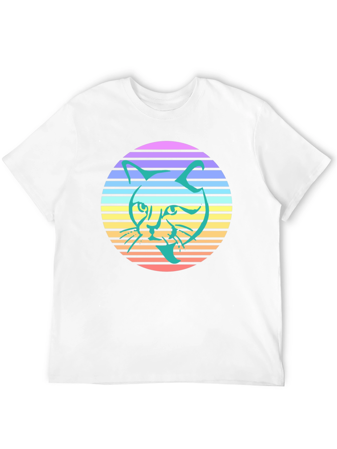 Retro Cat Graphic Tee - Stylish Black T-Shirt