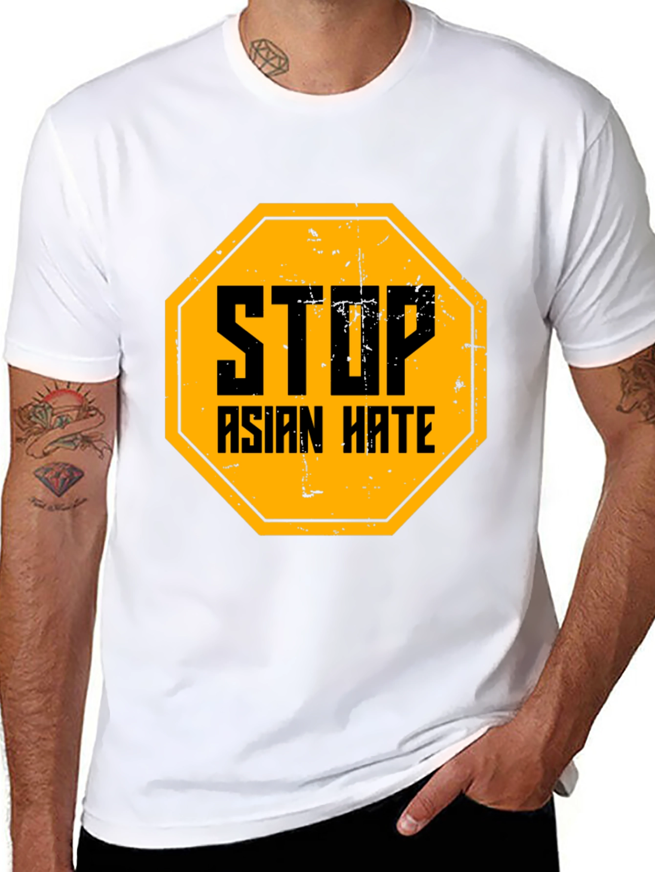 Stop Asian Hate Black Graphic Tee