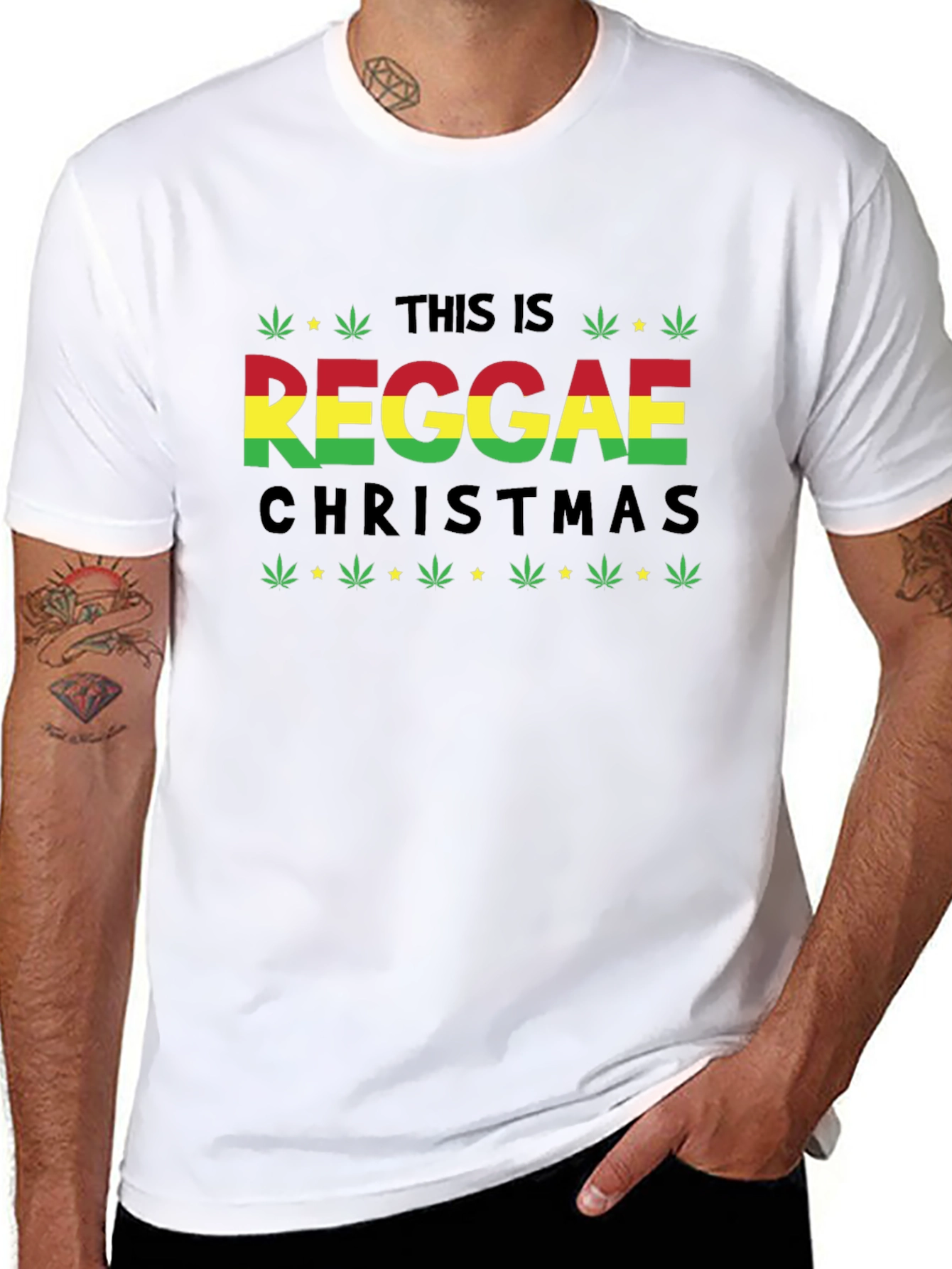 Reggae Christmas Graphic T-Shirt - Festive Holiday Style