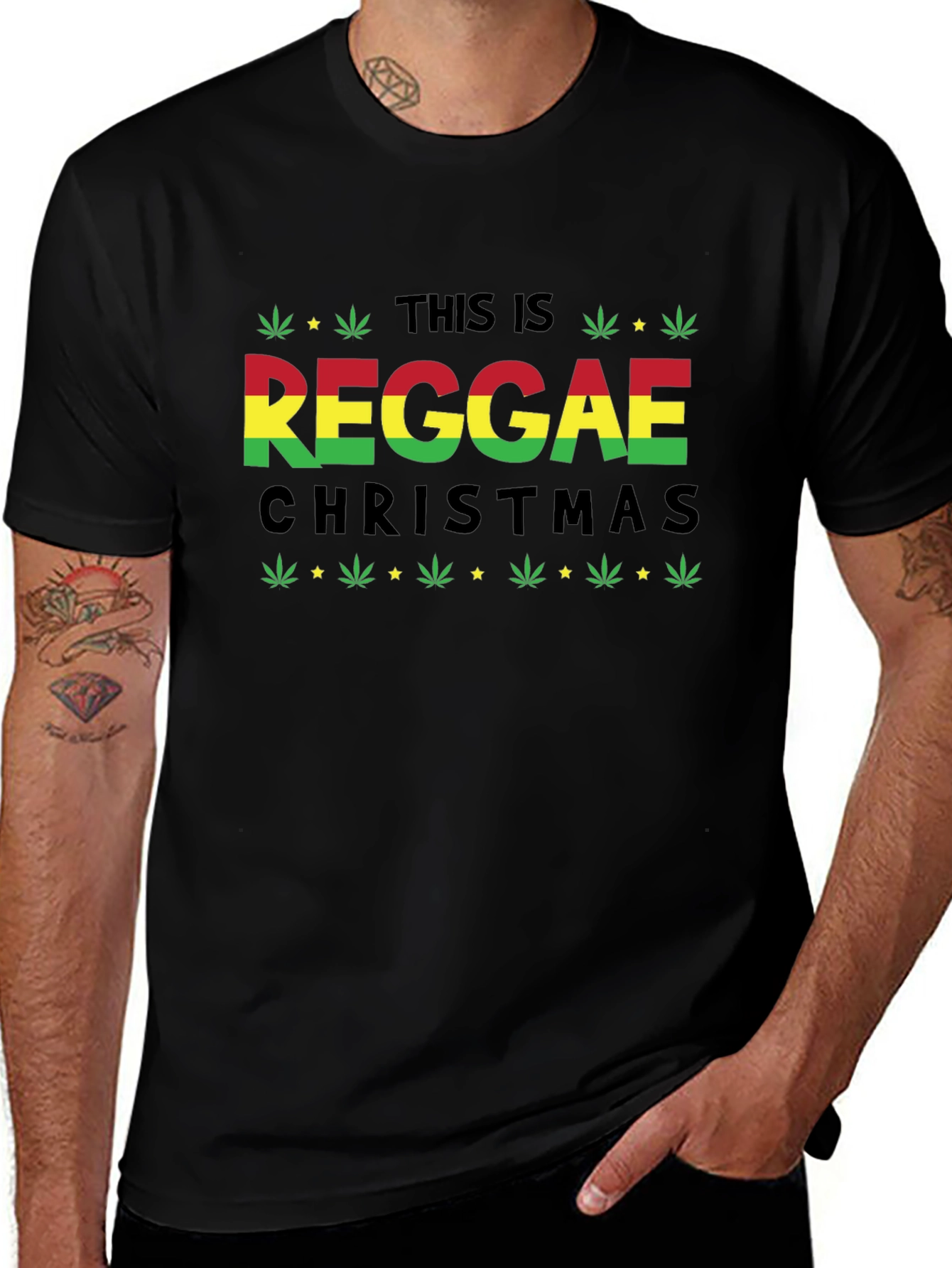 Reggae Christmas Graphic T-Shirt - Festive Holiday Style