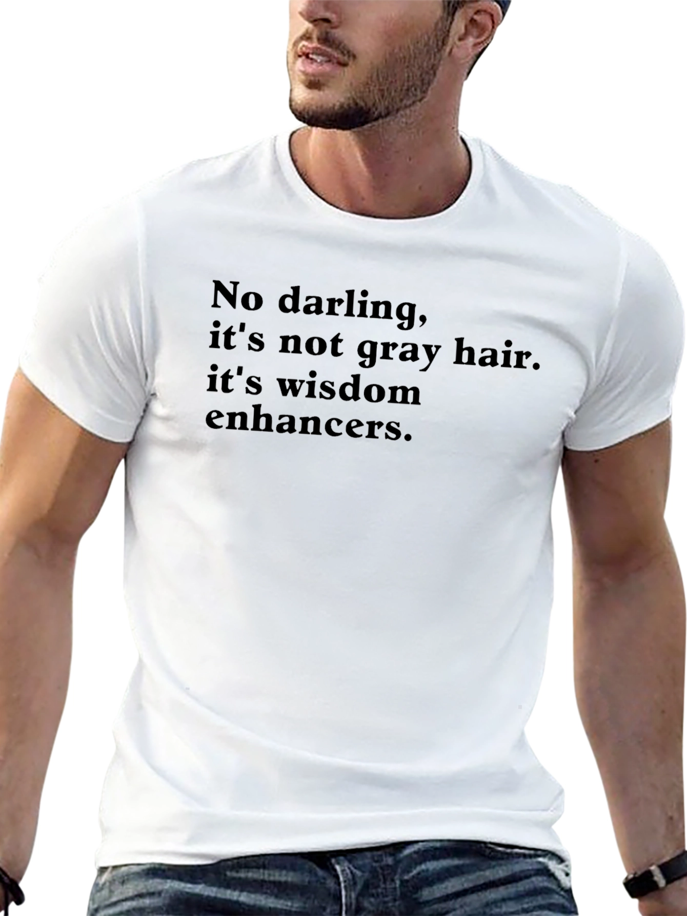 Wisdom Enhancers T-Shirt - Gray Hair Humor Tee