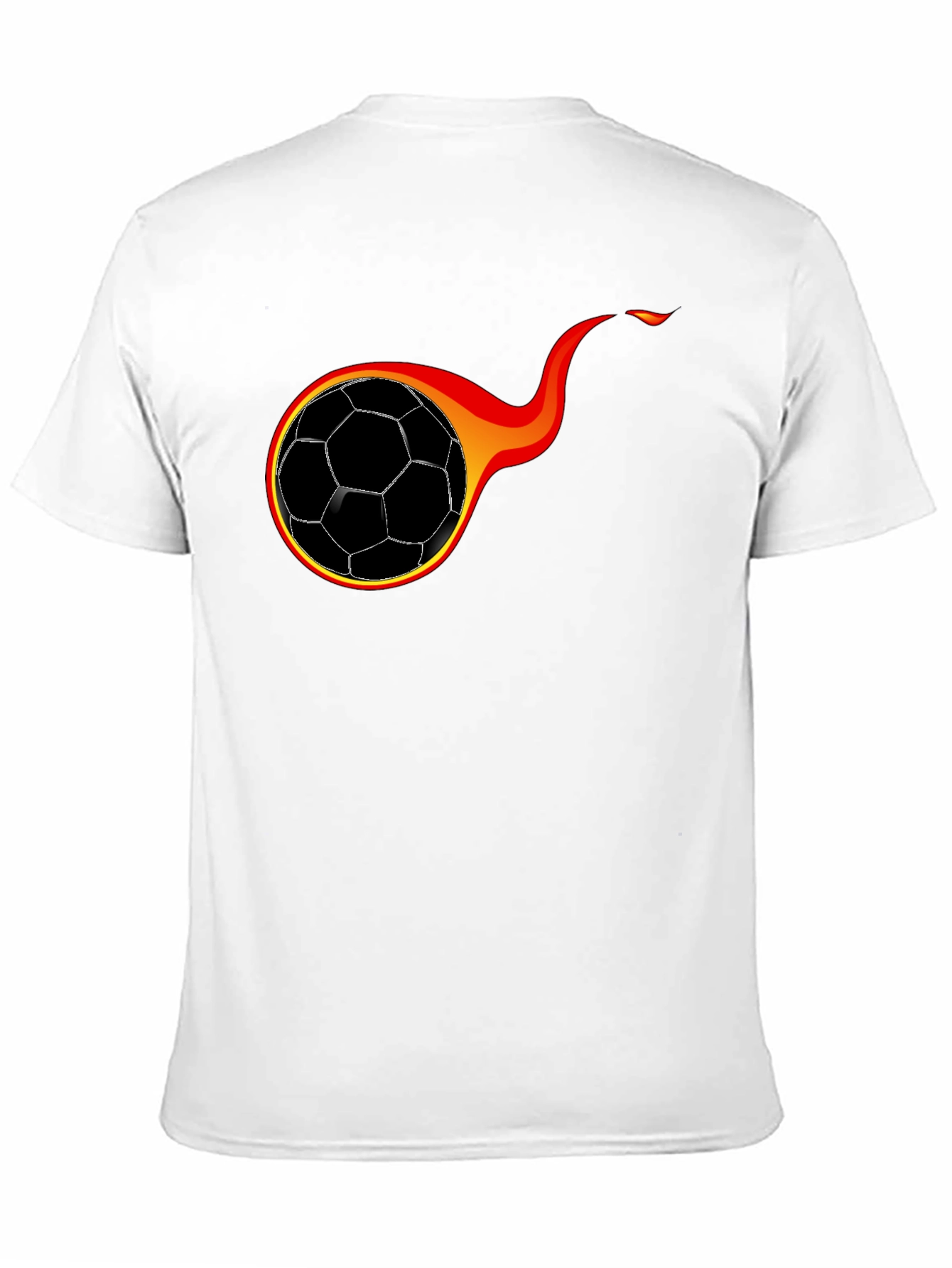 Flaming Soccer Ball Graphic T-Shirt - Black