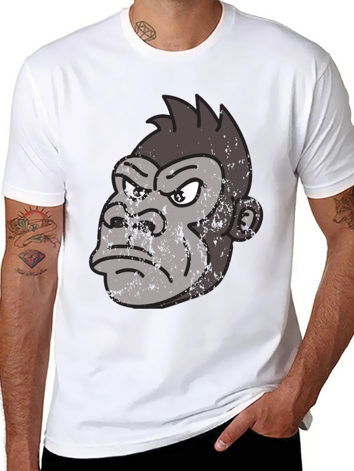 Grumpy Gorilla Graphic Tee - Black Casual Shirt