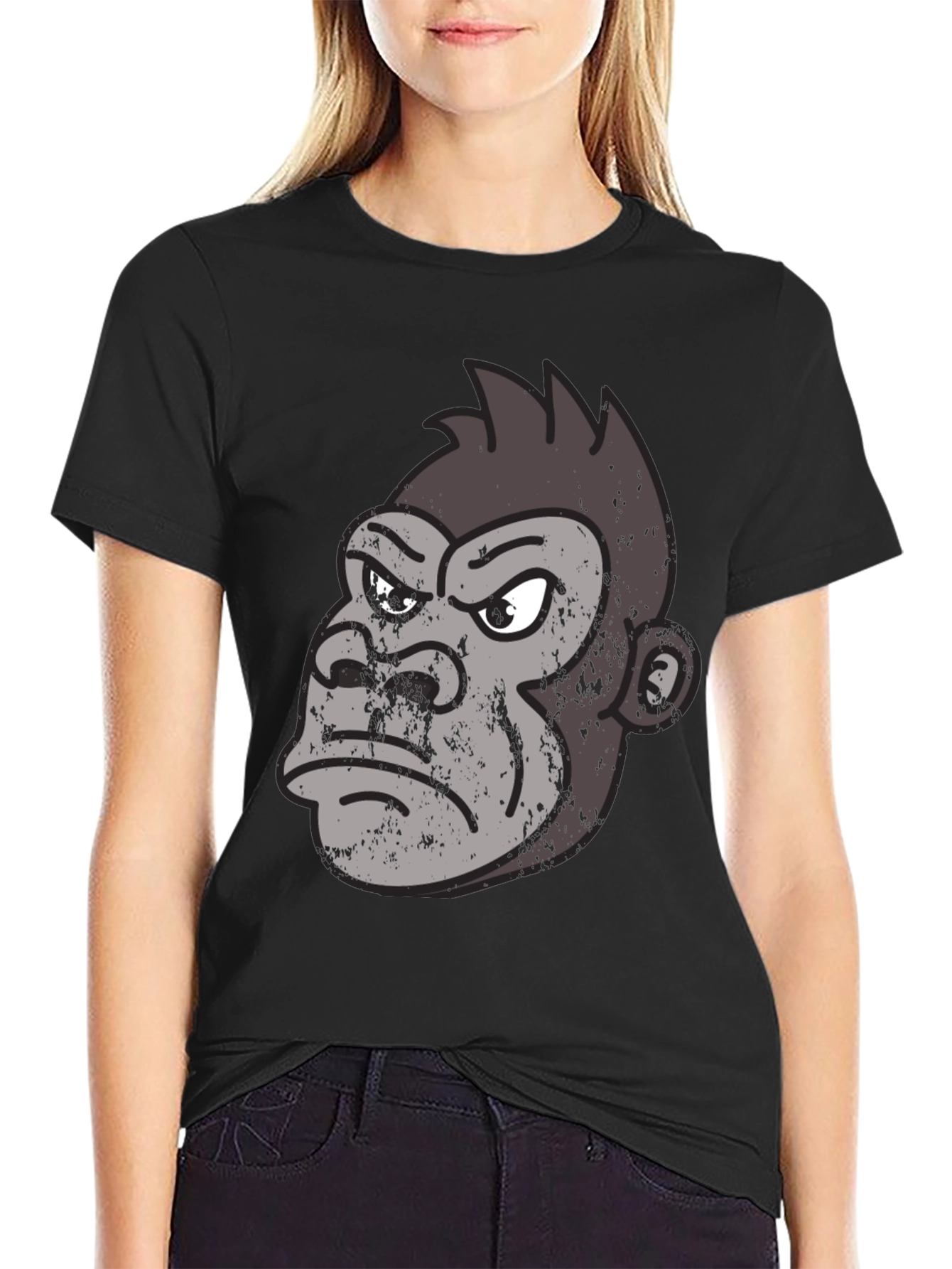 Grumpy Gorilla Graphic Tee - Black Casual Shirt