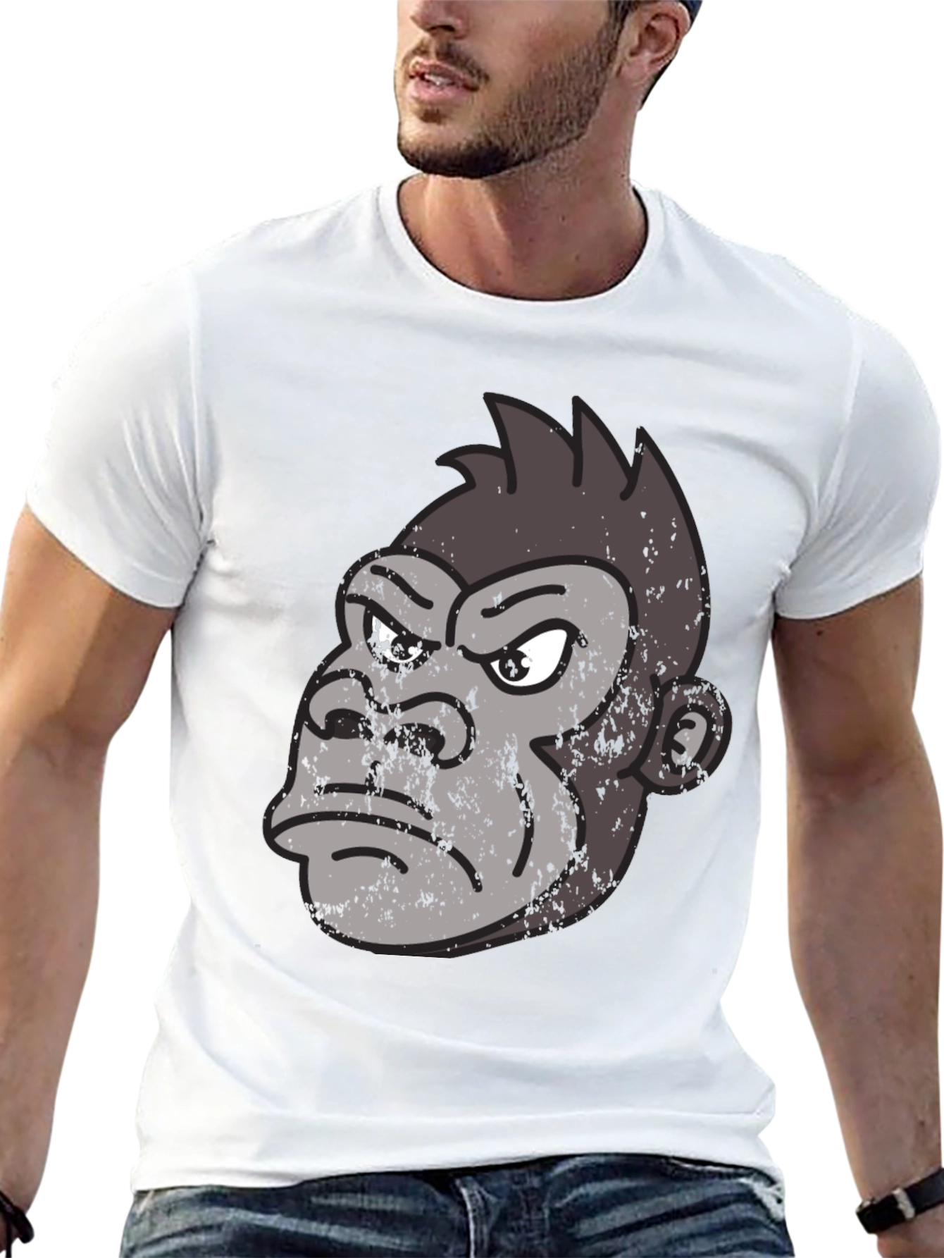 Grumpy Gorilla Graphic Tee - Black Casual Shirt