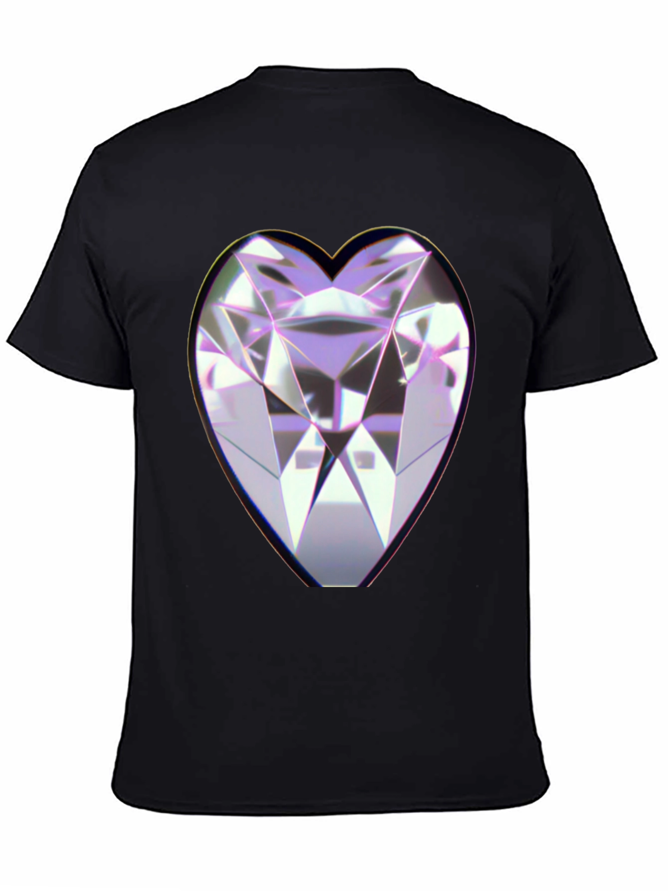 Heart Diamond Graphic Black Tee