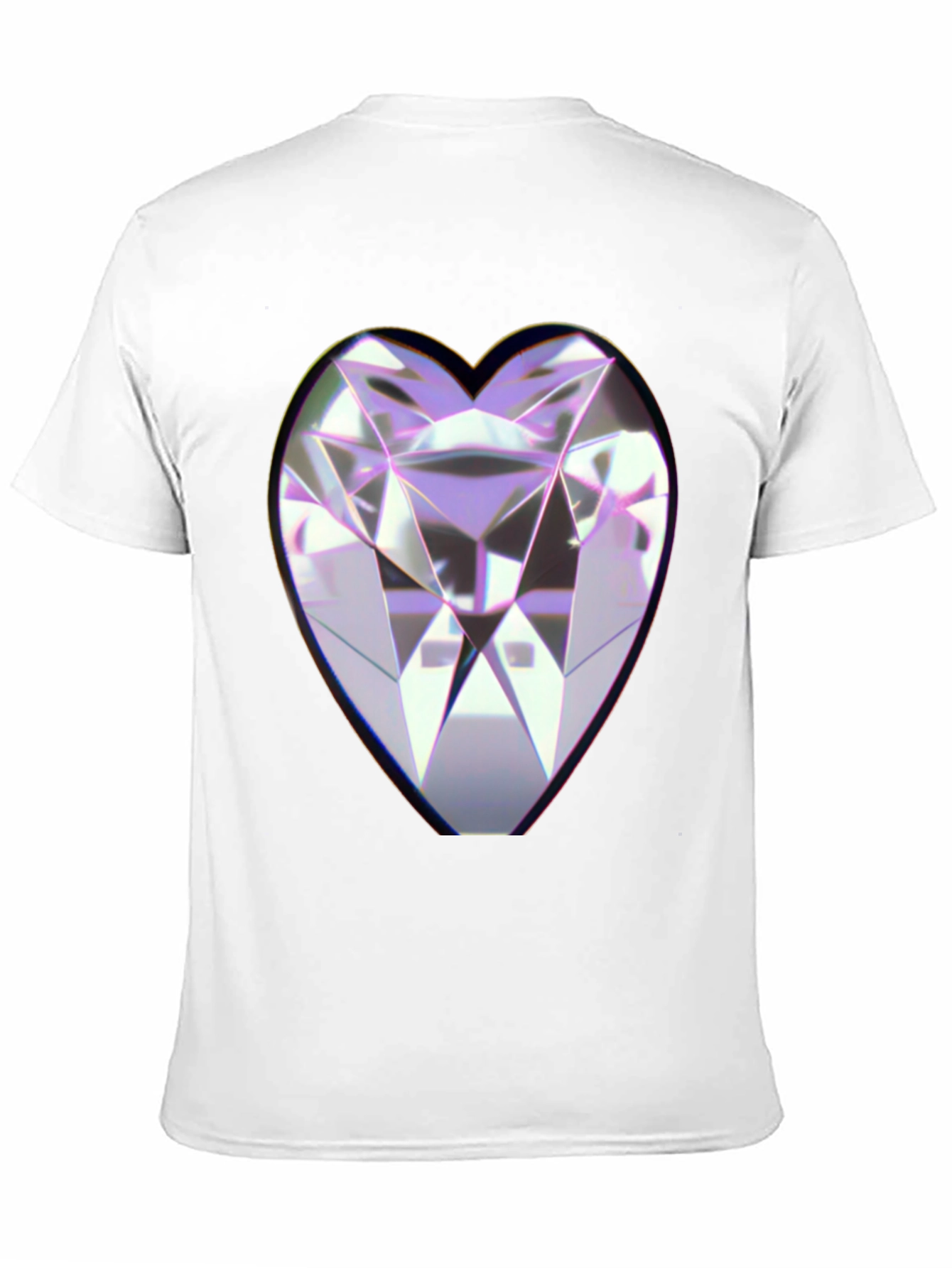 Heart Diamond Graphic Black Tee