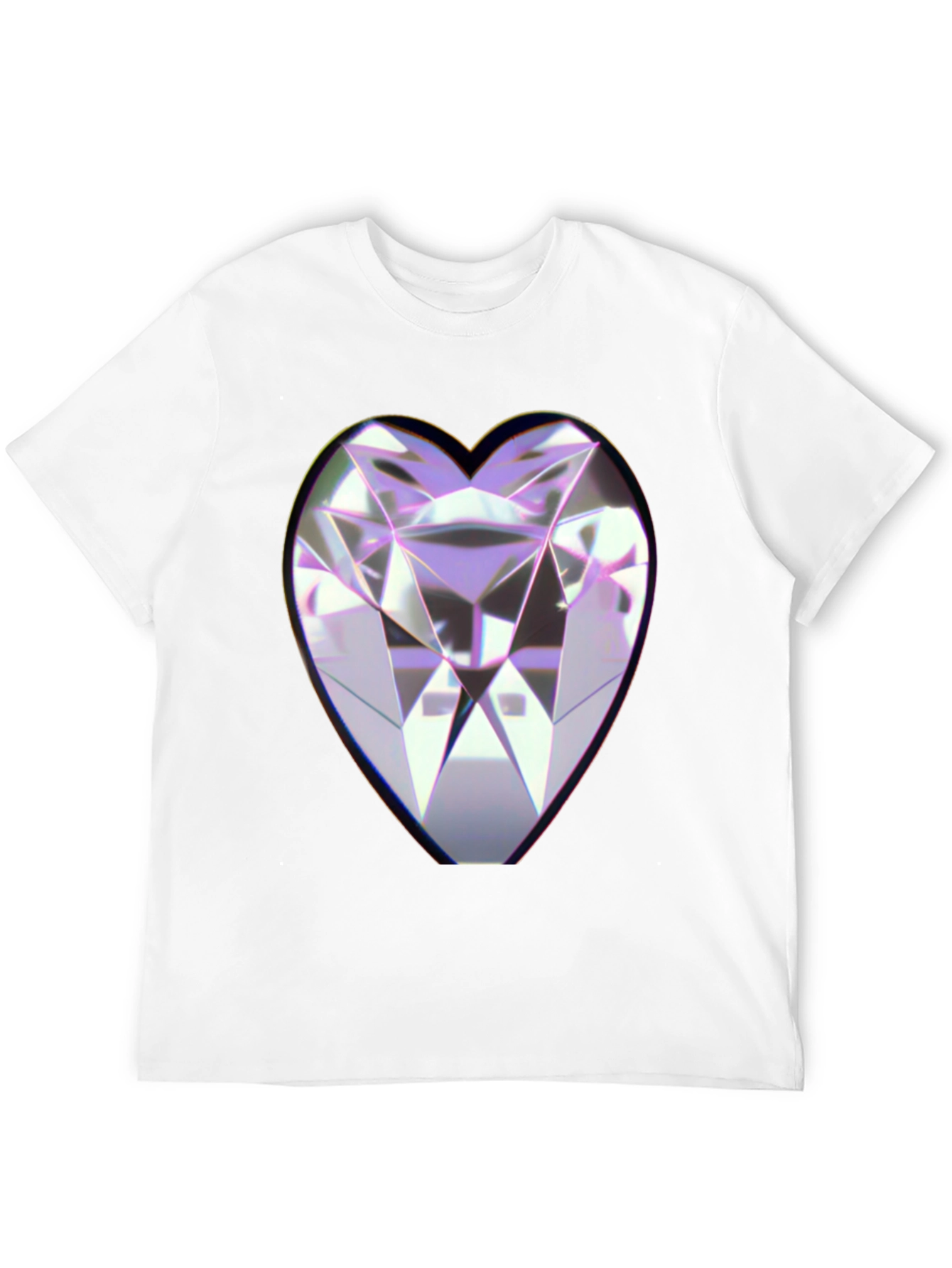 Heart Diamond Graphic Black Tee