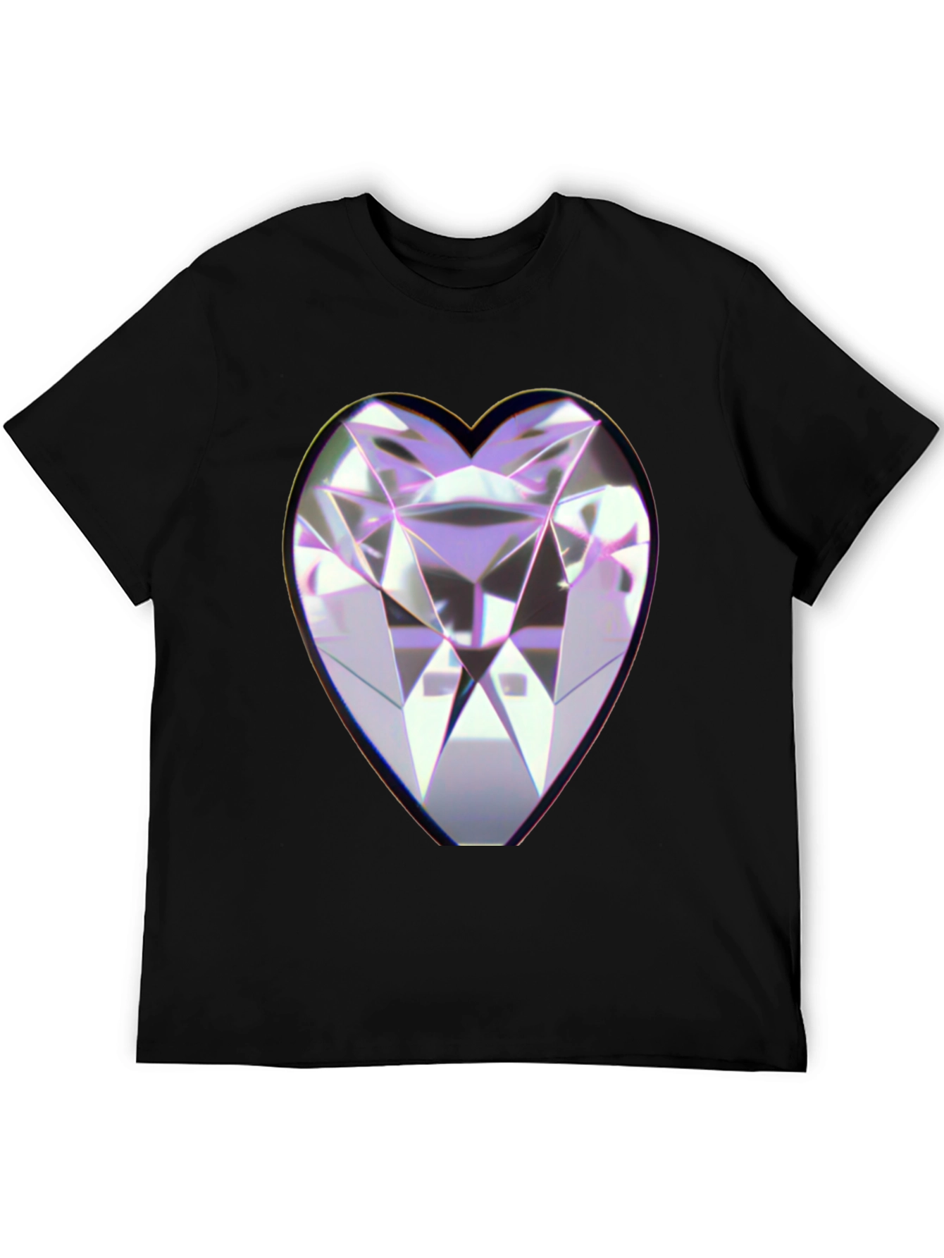 Heart Diamond Graphic Black Tee