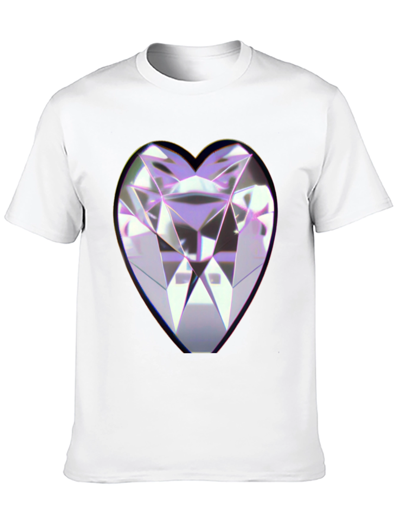 Heart Diamond Graphic Black Tee