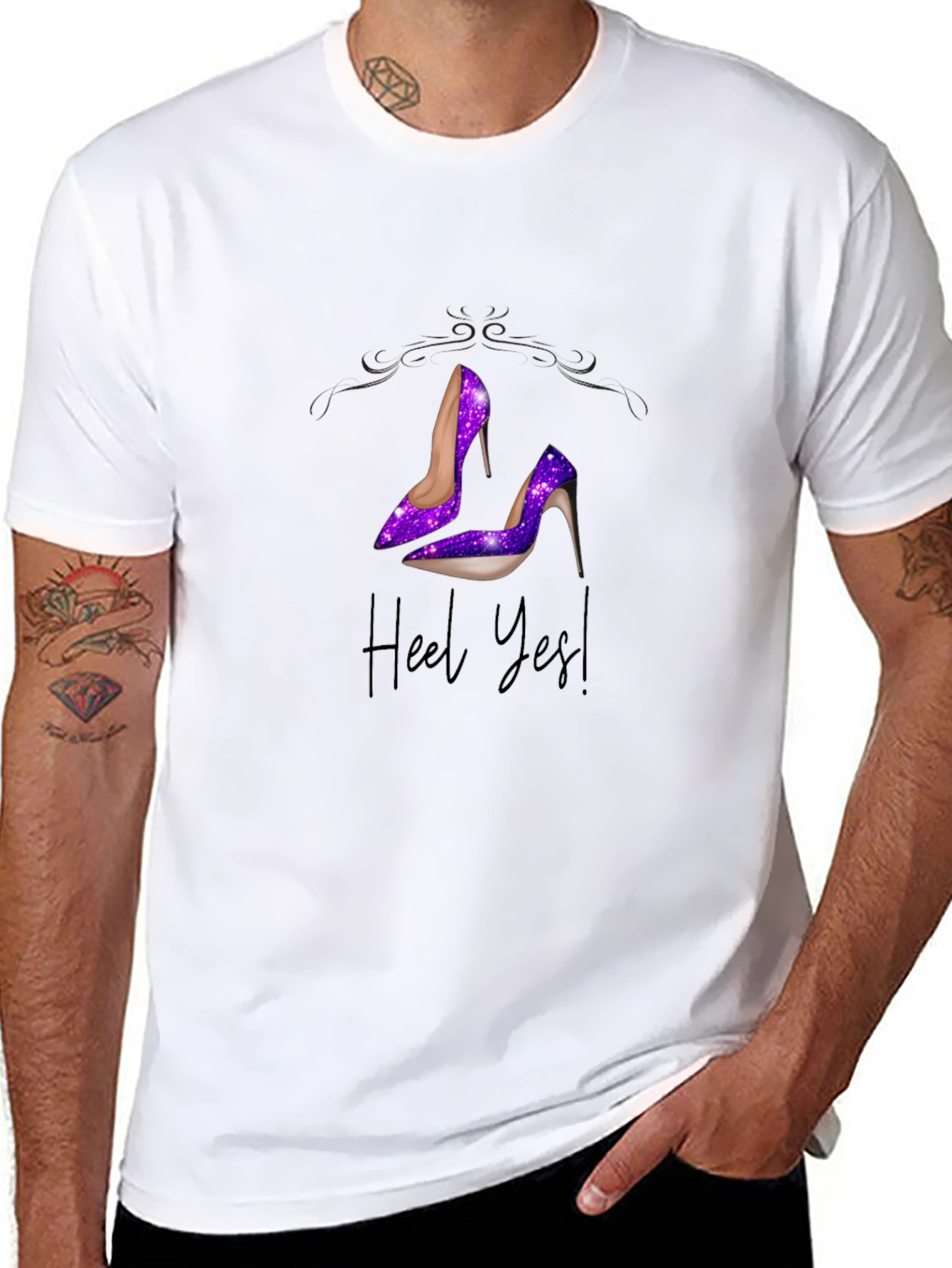 Heel Yes! Galaxy High Heel Graphic T-Shirt