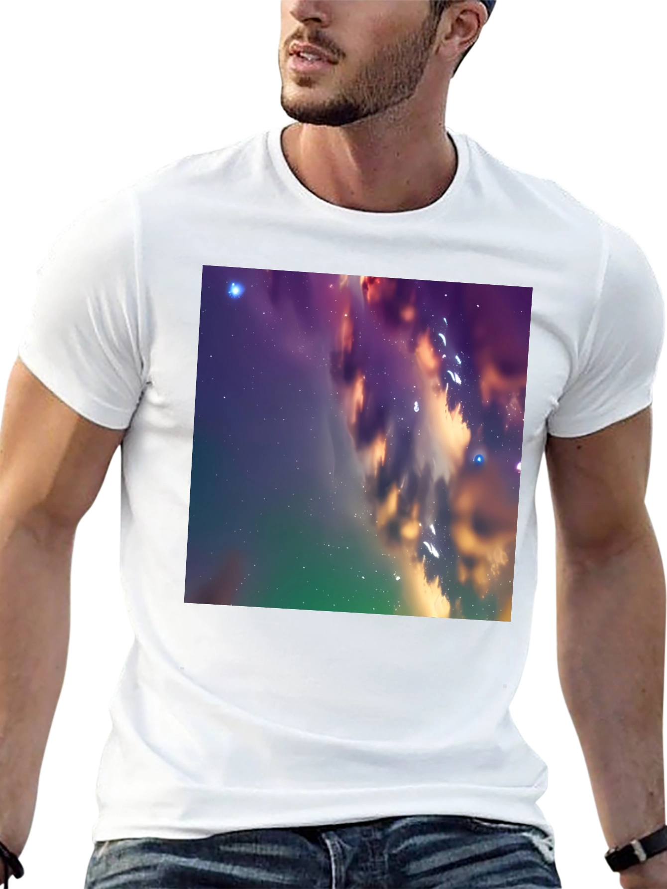 Galaxy Dreams Tee - Cosmic Print Black T-Shirt