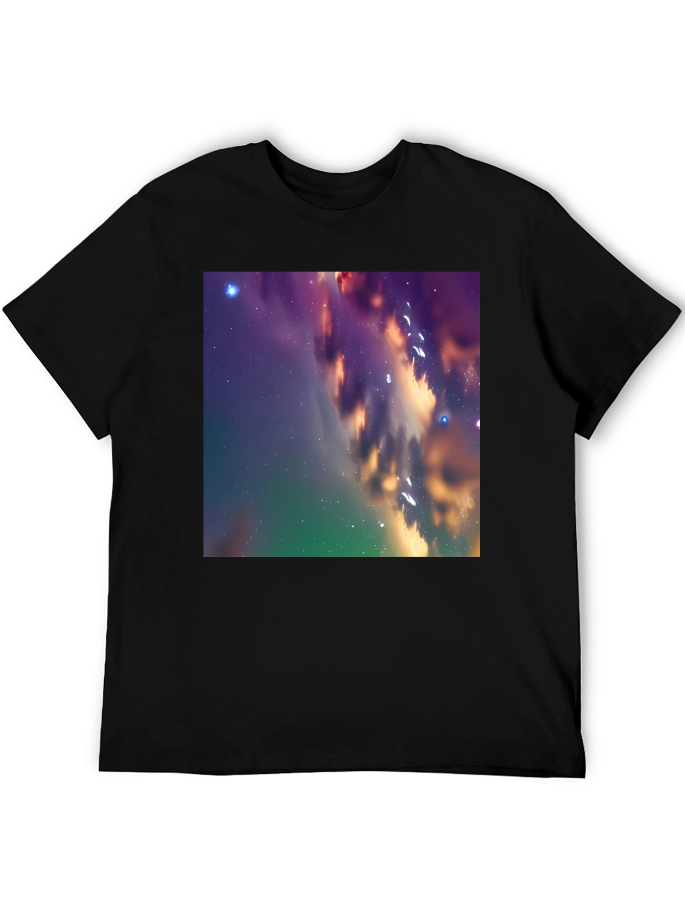 Galaxy Dreams Tee - Cosmic Print Black T-Shirt