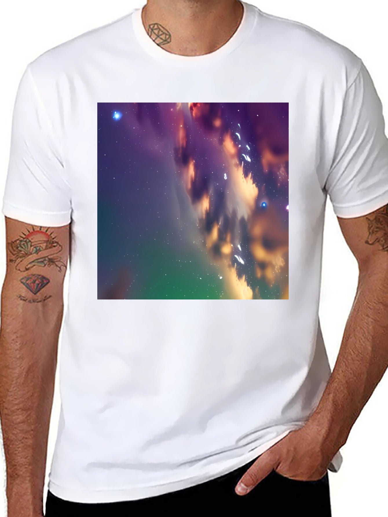 Galaxy Dreams Tee - Cosmic Print Black T-Shirt