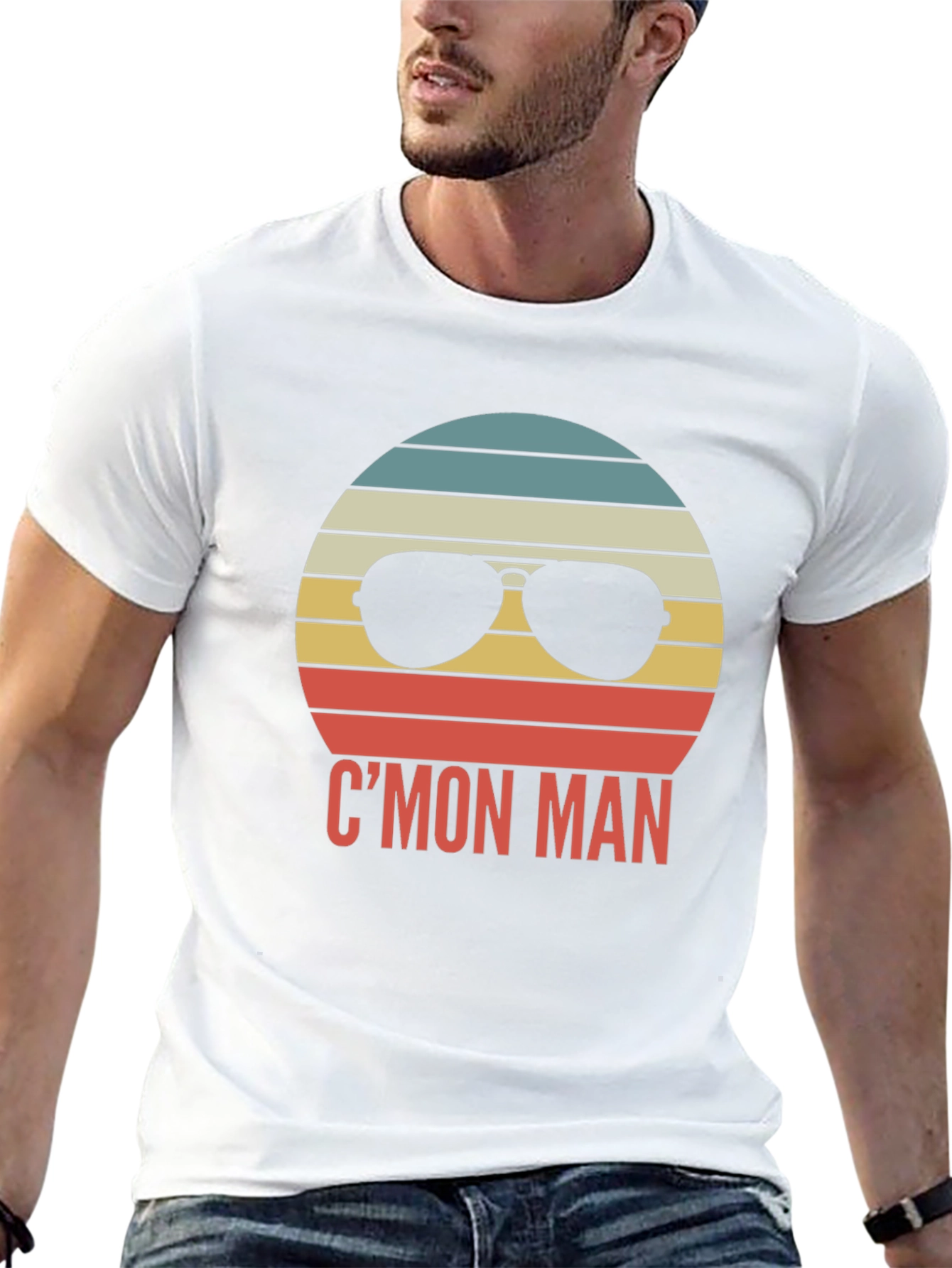 Cmon Man Retro Sunglasses Graphic T-Shirt
