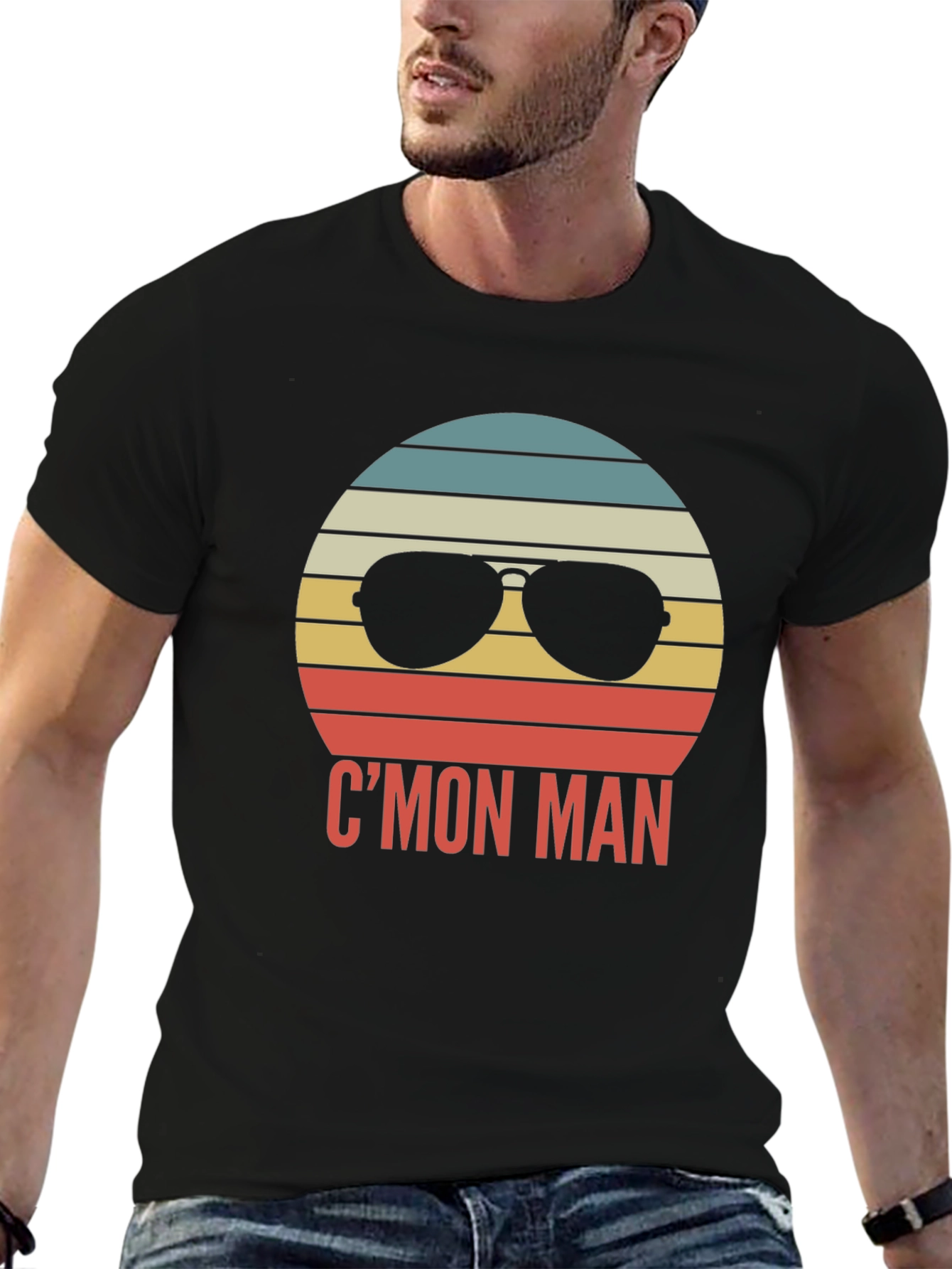 Cmon Man Retro Sunglasses Graphic T-Shirt