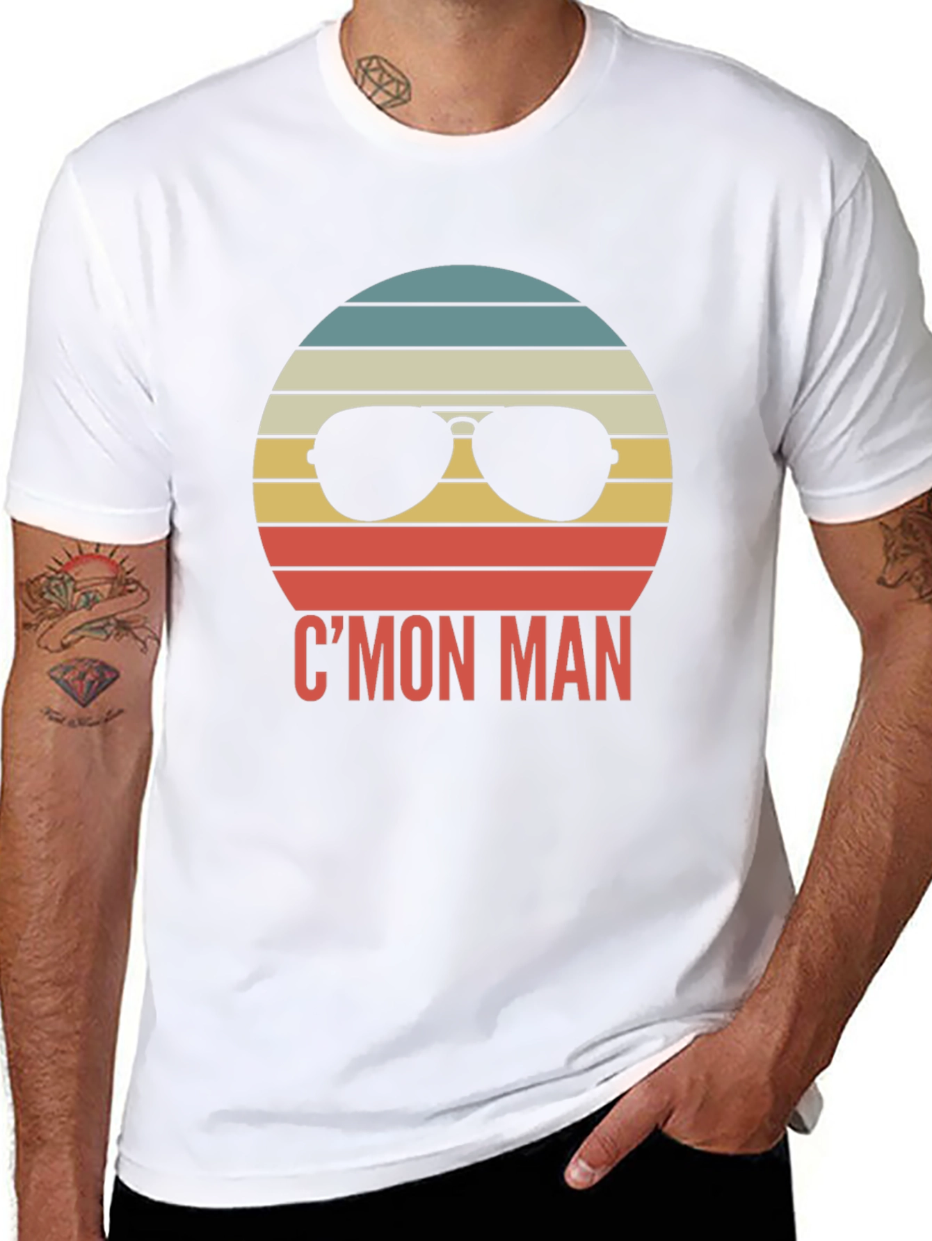 Cmon Man Retro Sunglasses Graphic T-Shirt