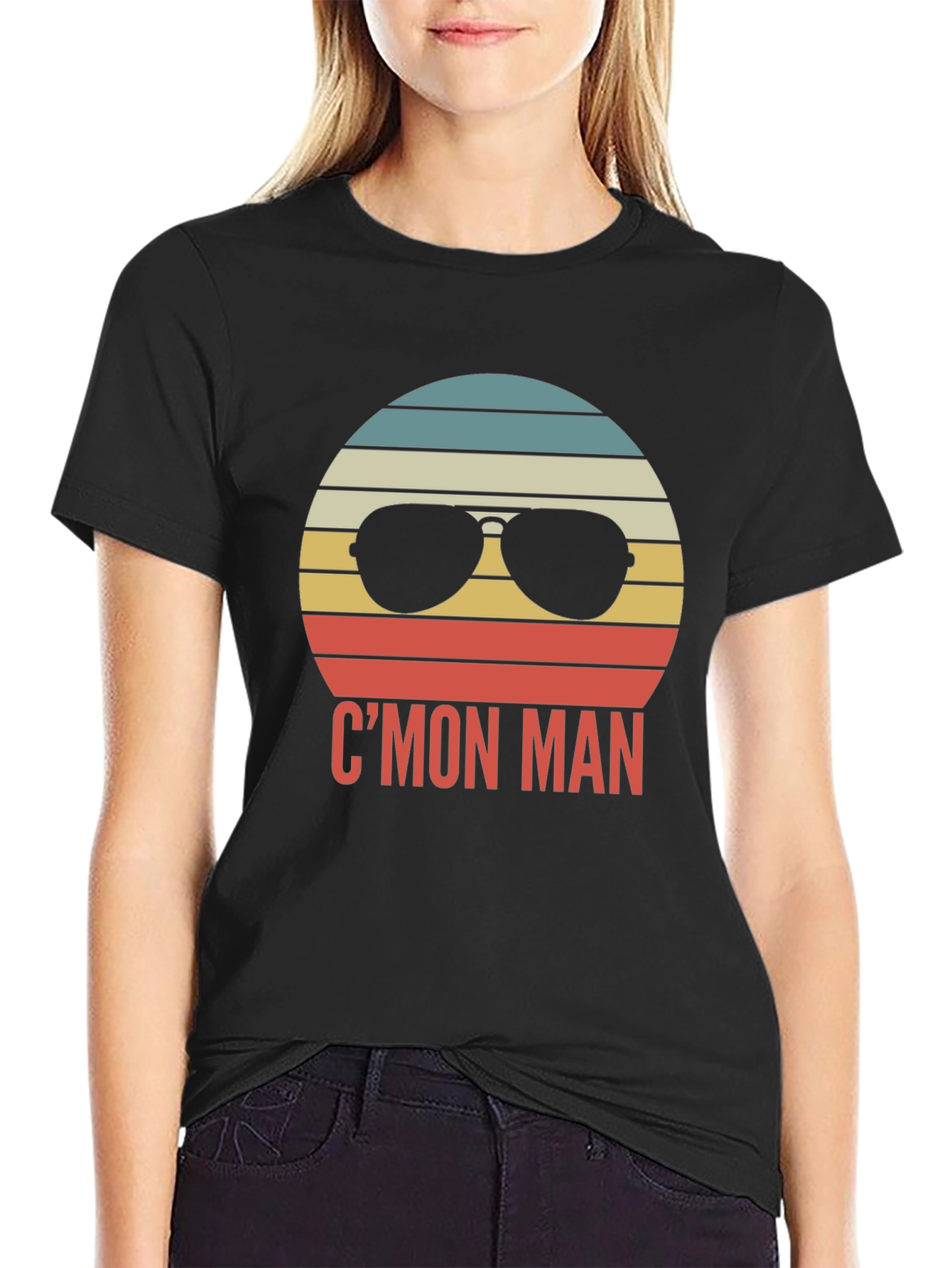 Cmon Man Retro Sunglasses Graphic T-Shirt