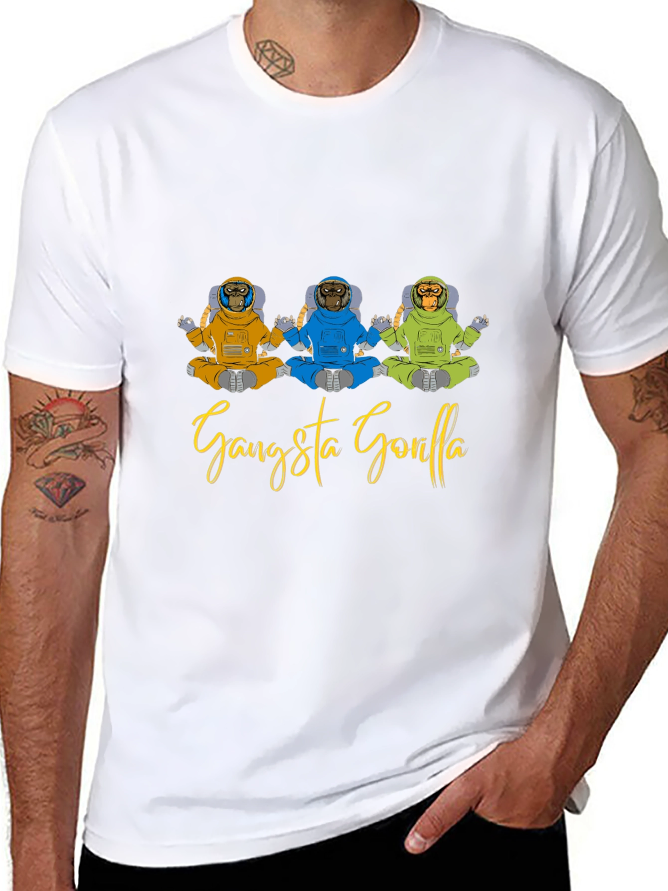 Gangsta Gorilla T-Shirt - Meditating Ape Design