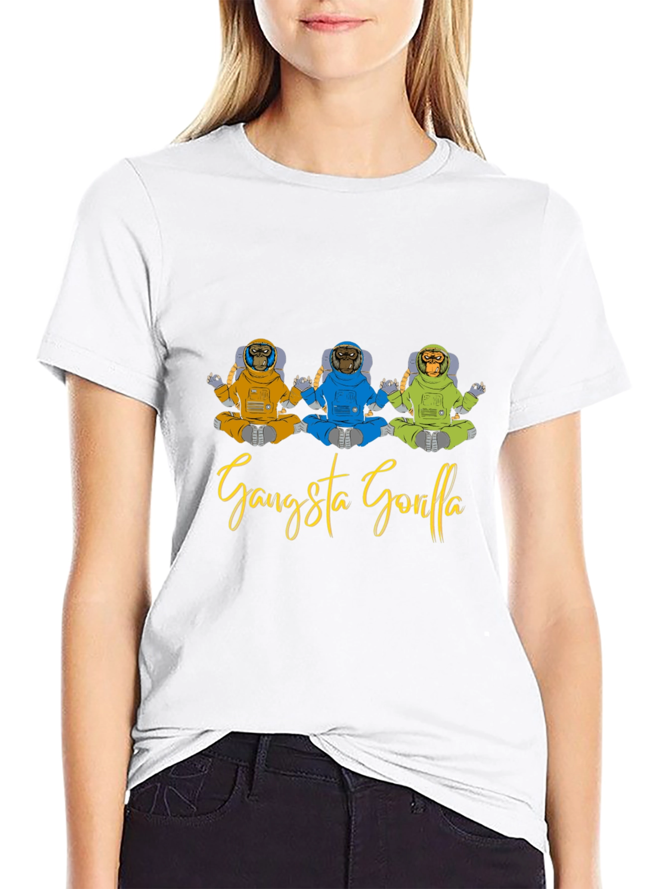 Gangsta Gorilla T-Shirt - Meditating Ape Design