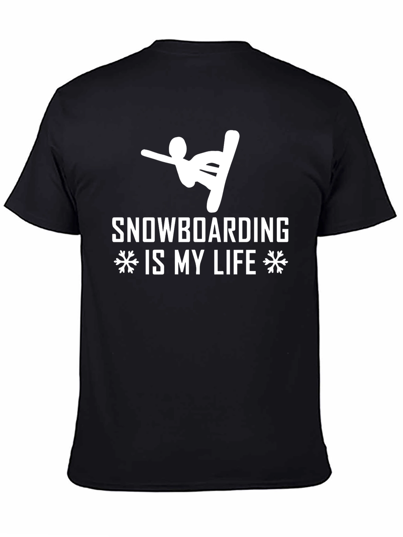 Snowboarding Is My Life Black Graphic Tee
