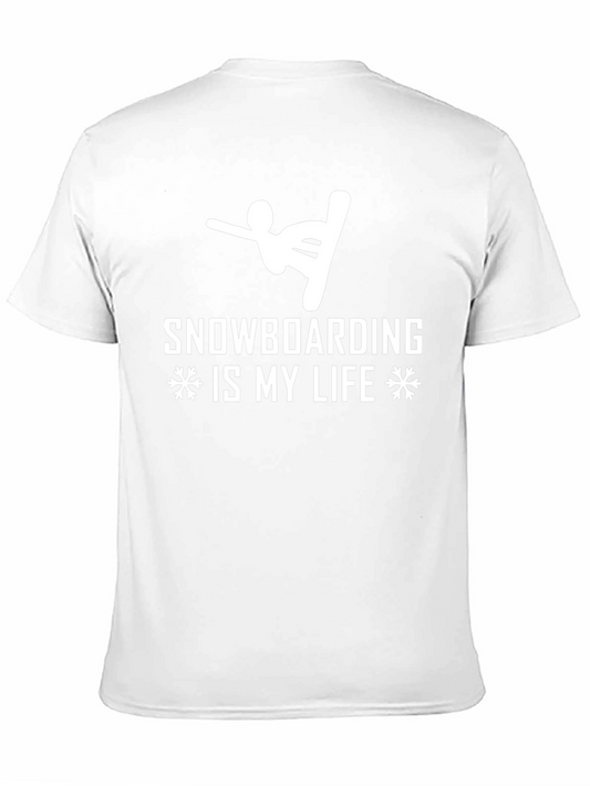 Snowboarding Is My Life Black Graphic Tee