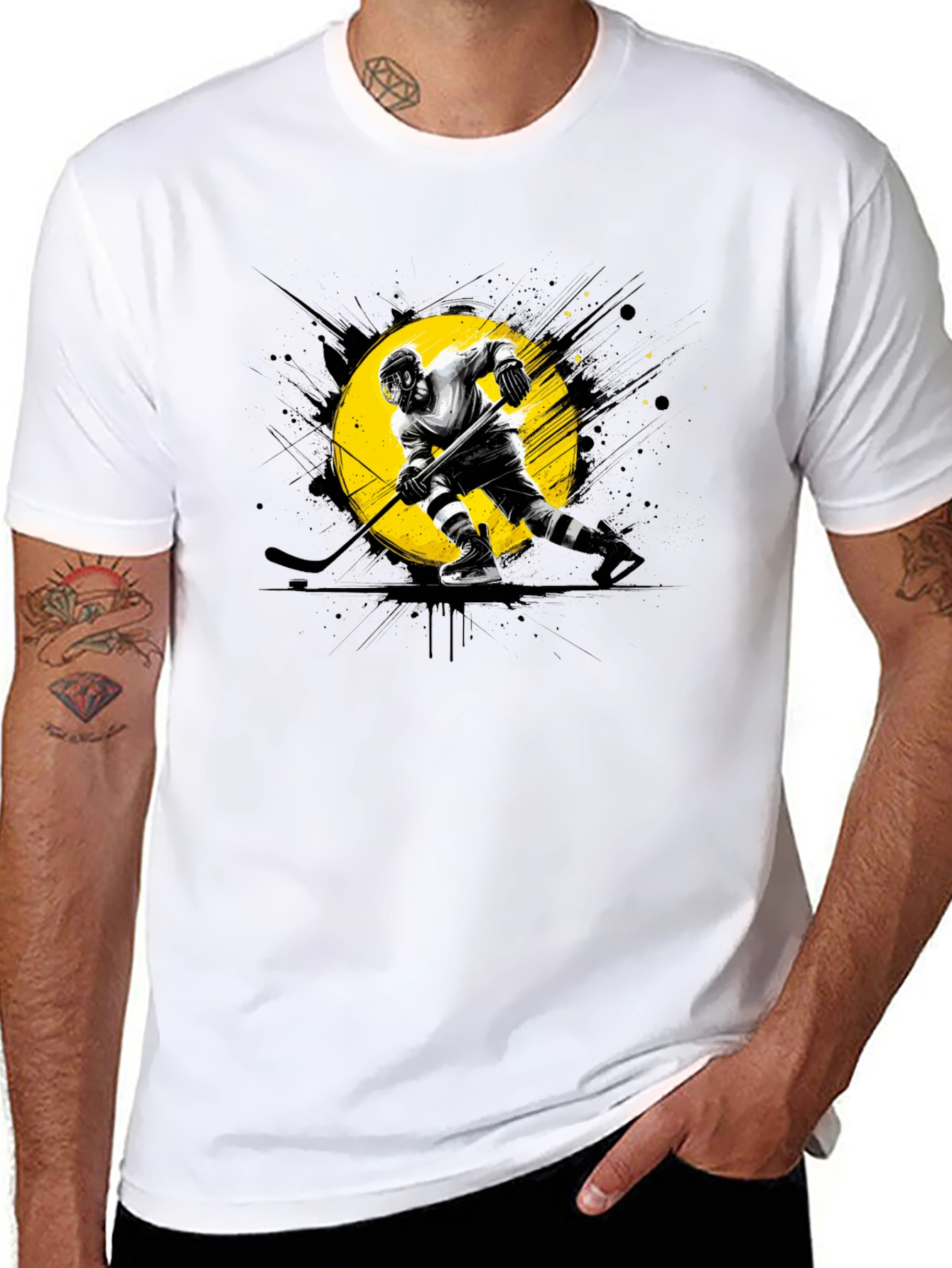Hockey Player Graphic T-Shirt