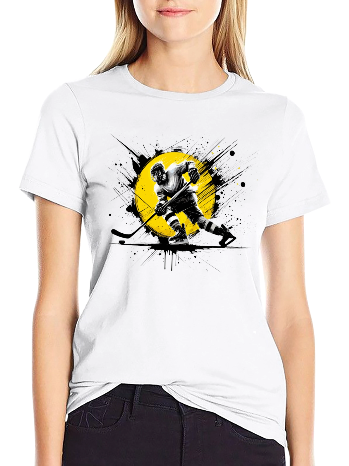 Hockey Player Graphic T-Shirt