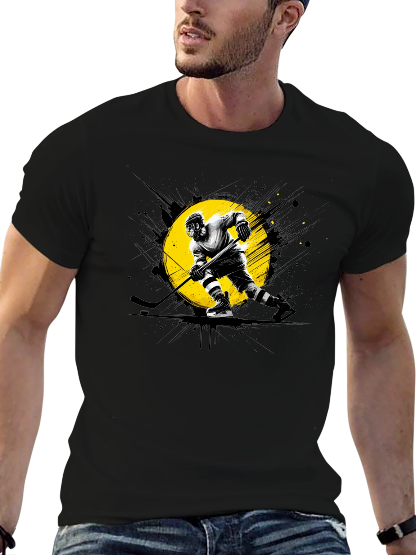 Hockey Player Graphic T-Shirt