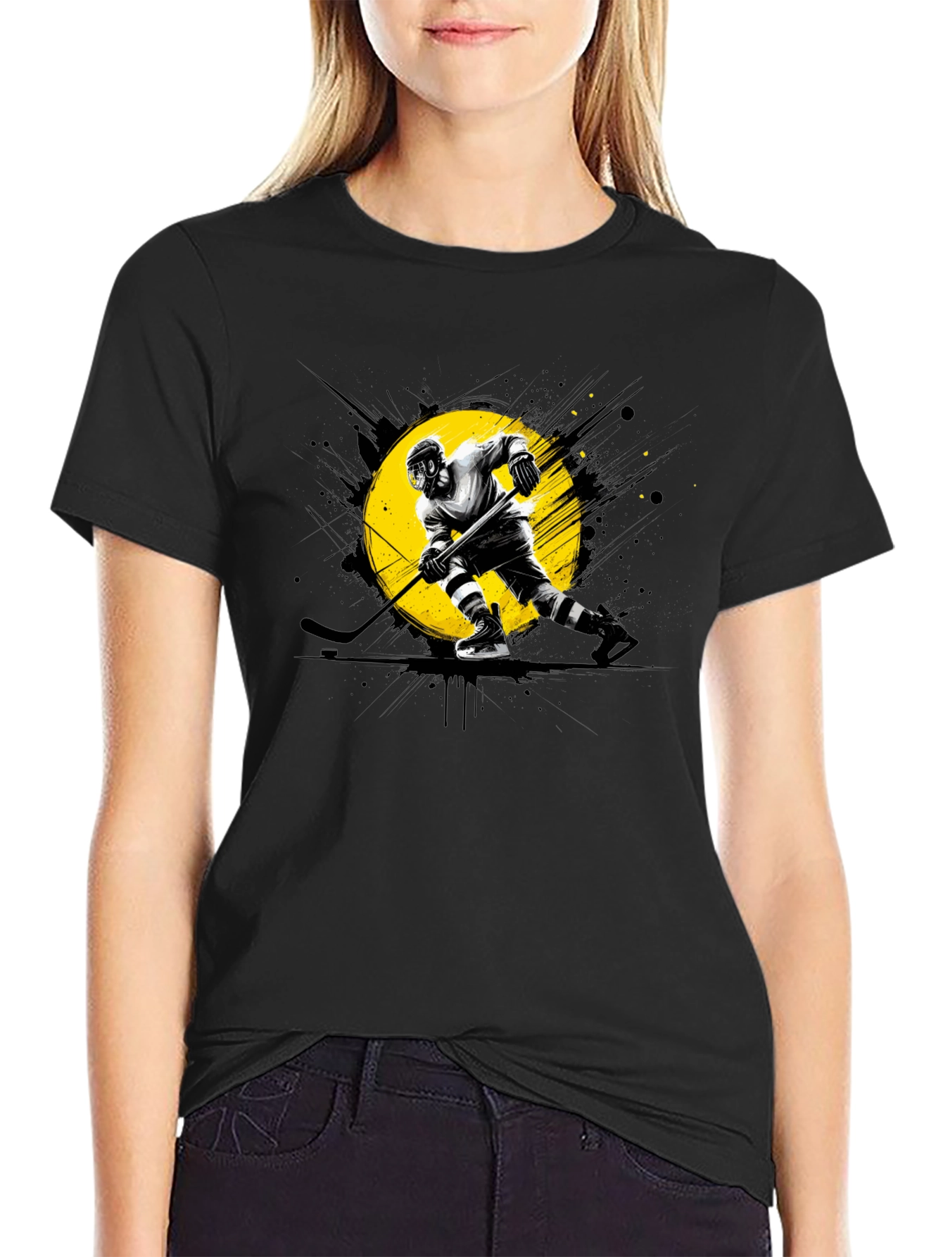 Hockey Player Graphic T-Shirt