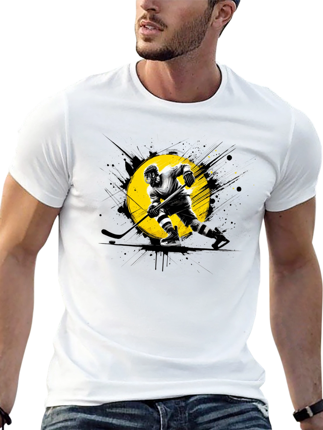 Hockey Player Graphic T-Shirt